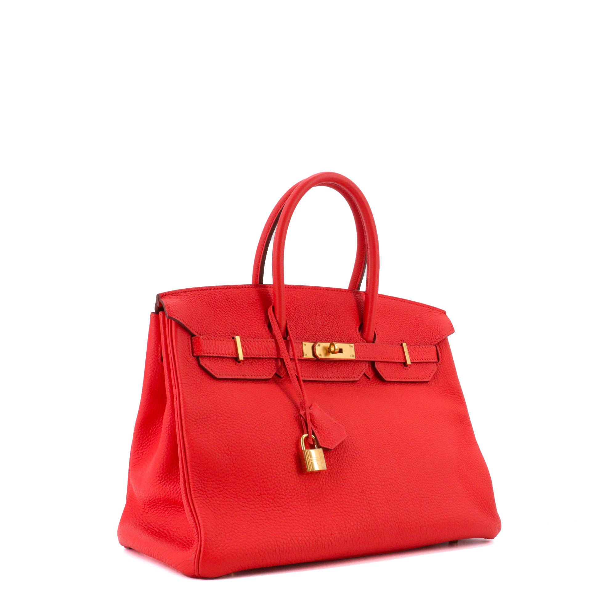 HERMÈS - Sac à main Birkin 35 Hermès en cuir togo rouge vermillon