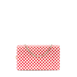 DIOR - Dioramour Dior Wallet On Chain in red and white polka dot leather