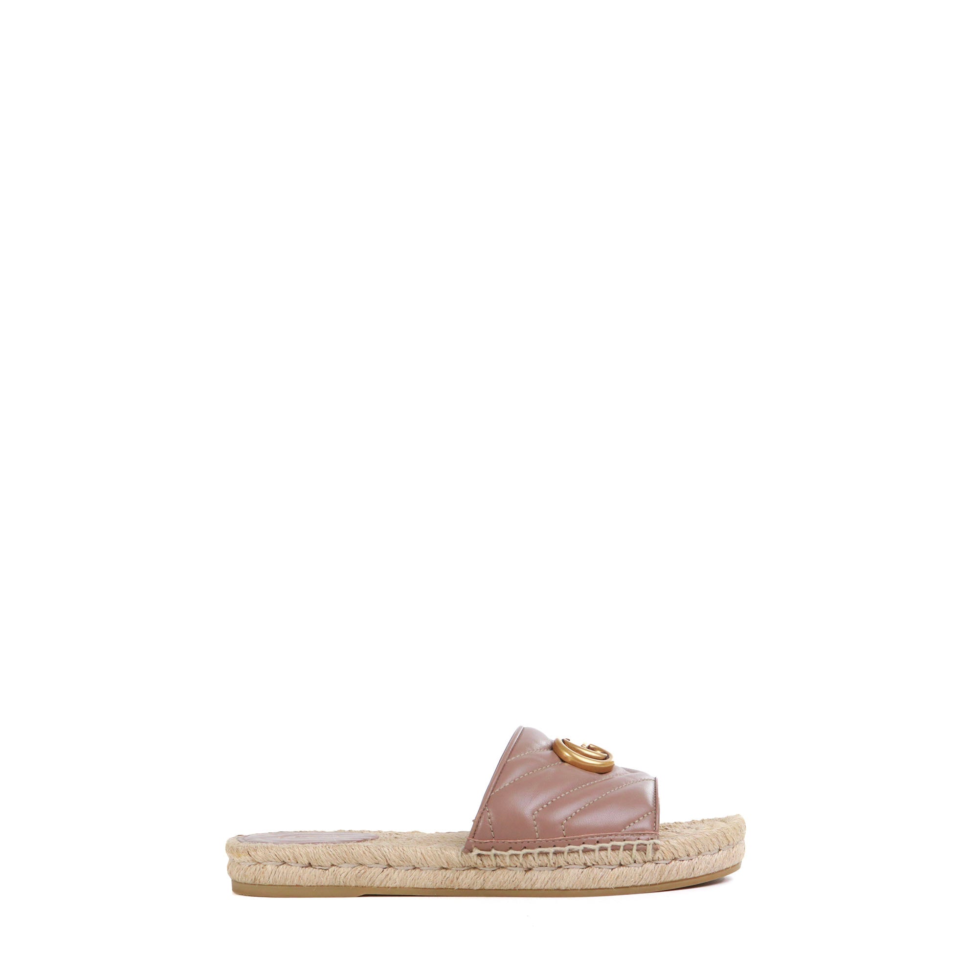 GUCCI - Marmont Gucci sandals in old pink smooth leather (T37)