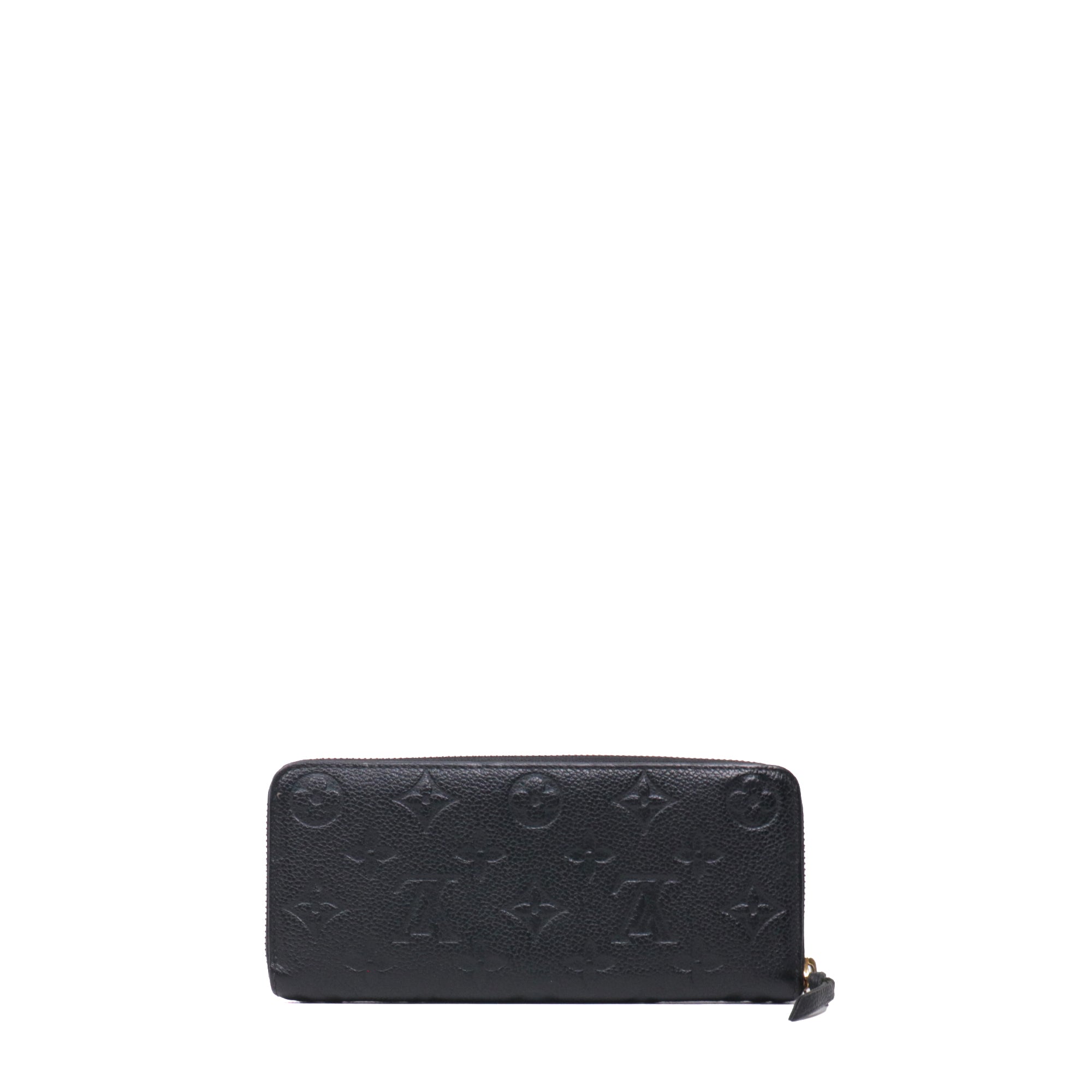 LOUIS VUITTON - Portefeuille Clémence Louis Vuitton en cuir empreinte noir