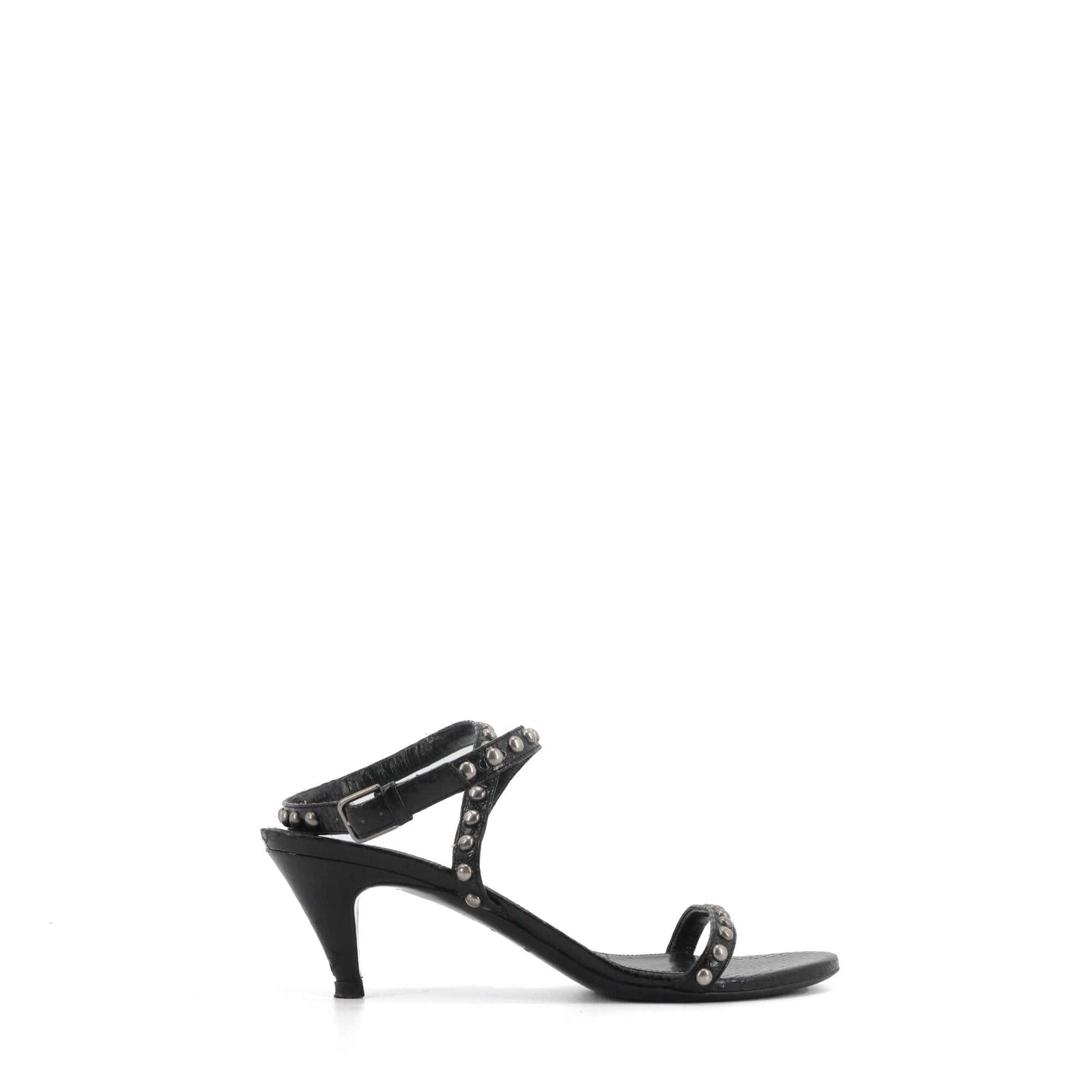 SAINT LAURENT - Saint Laurent Kiki heeled sandals with studs (Size 37)