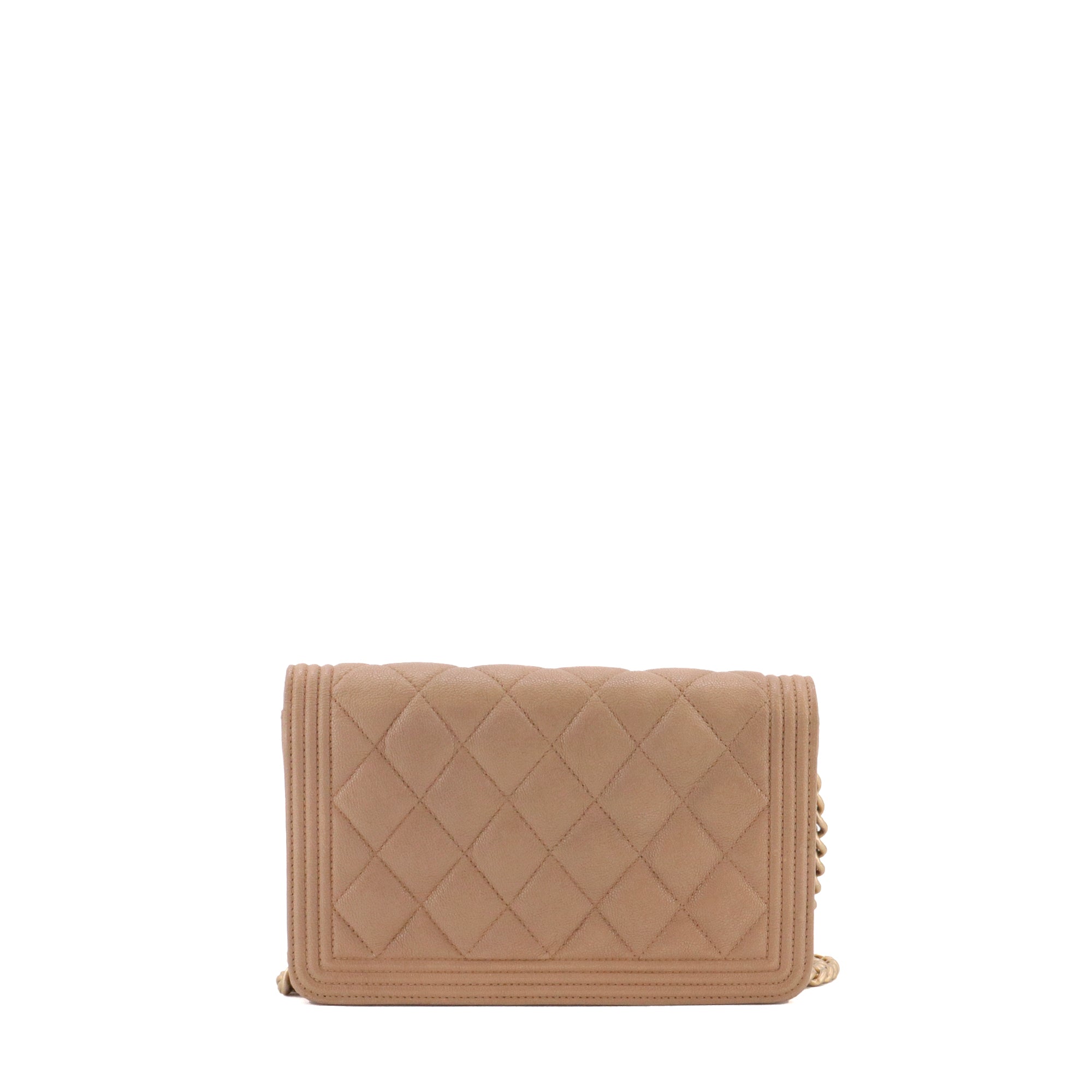 CHANEL - Sac à bandoulière Wallet On Chain Boy Chanel en cuir caviar beige