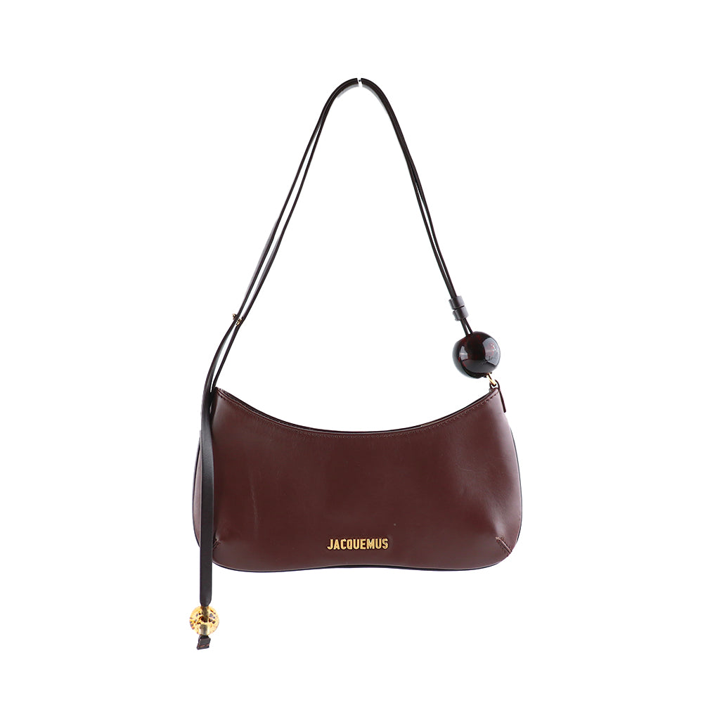 JACQUEMUS - Sac à épaule Bisou Perle en cuir marron