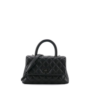 CHANEL - Chanel Coco Handle shoulder bag in full black caviar leather