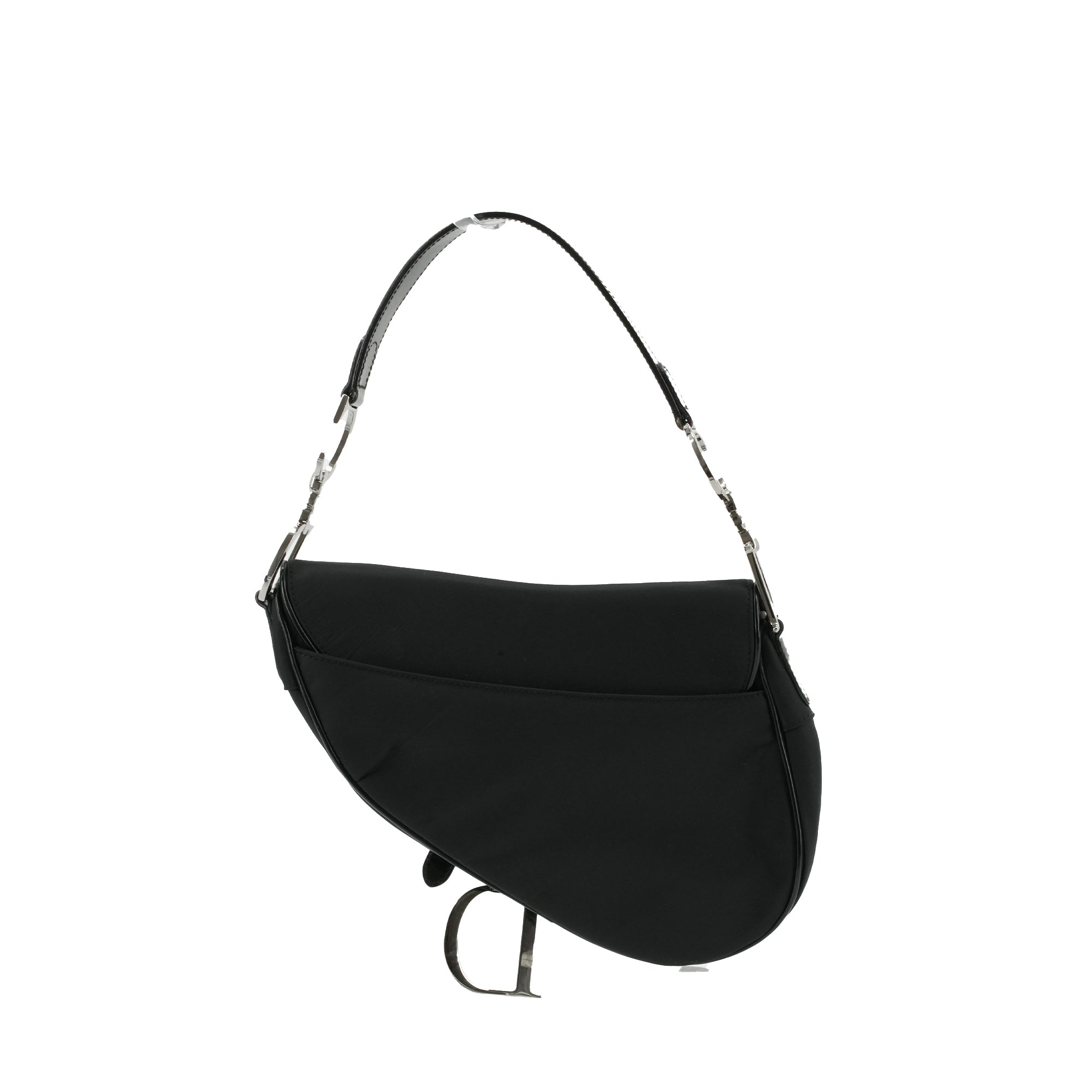 DIOR - Sac à main Saddle Dior en toile noire vintage