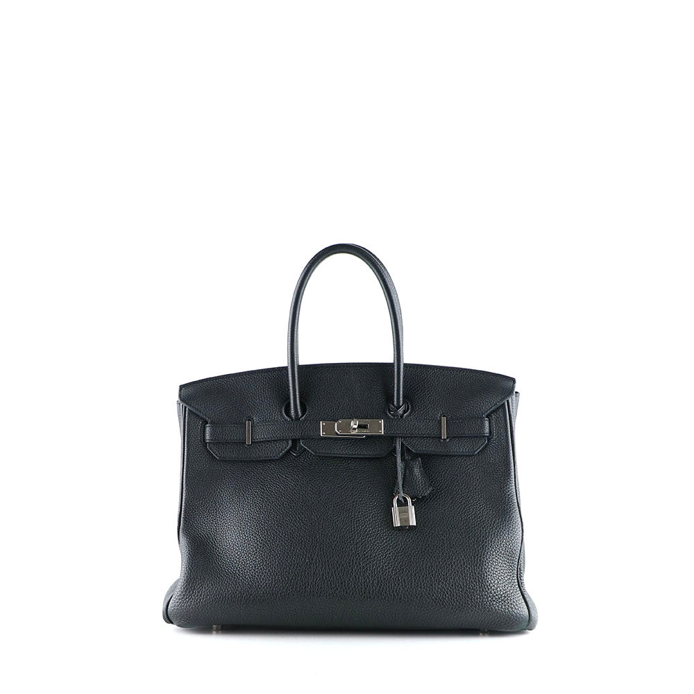 HERMÈS - Birkin 35 handbag in black togo leather 