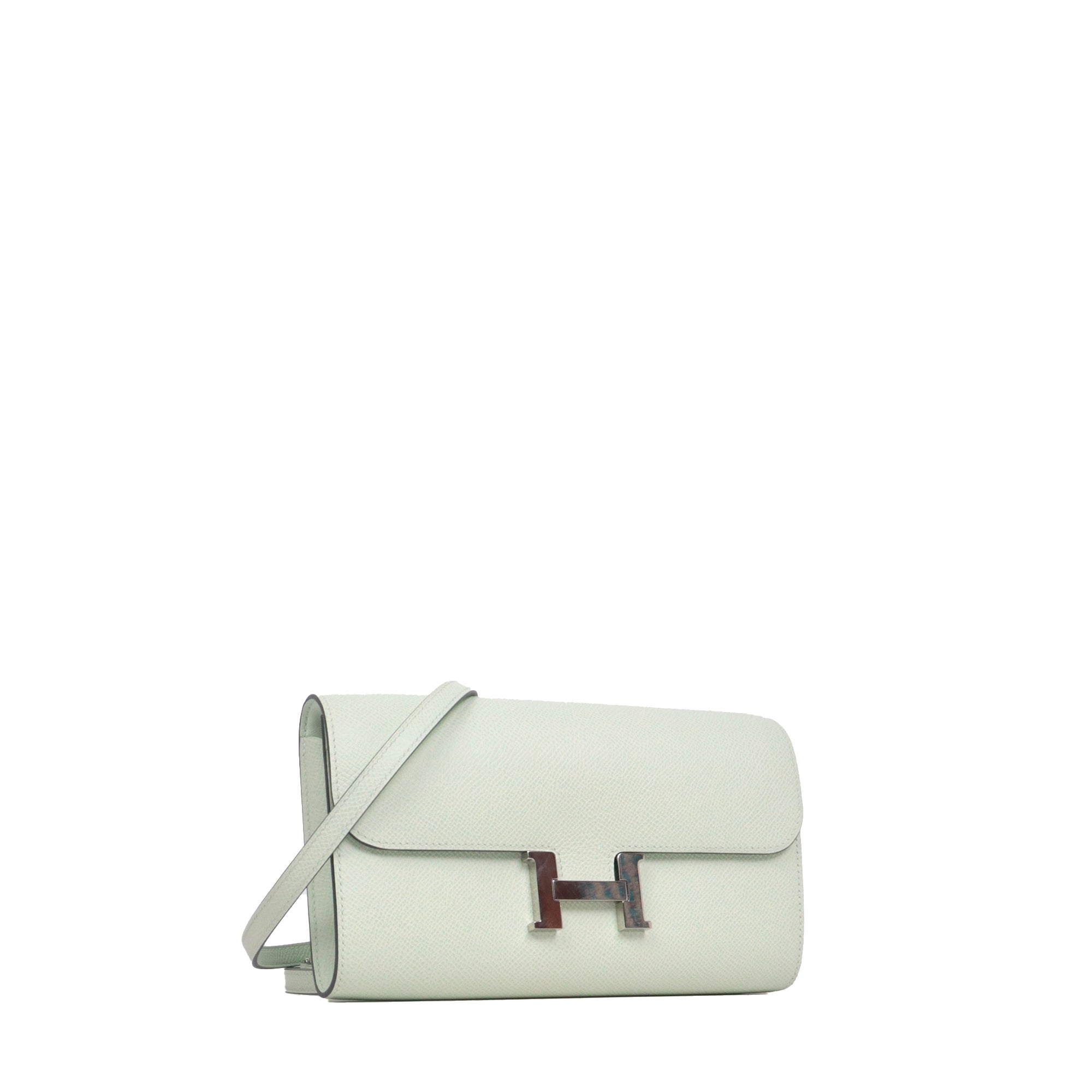 HERMÈS - Sac à bandoulière Constance To Go Hermès en cuir epsom vert fizz