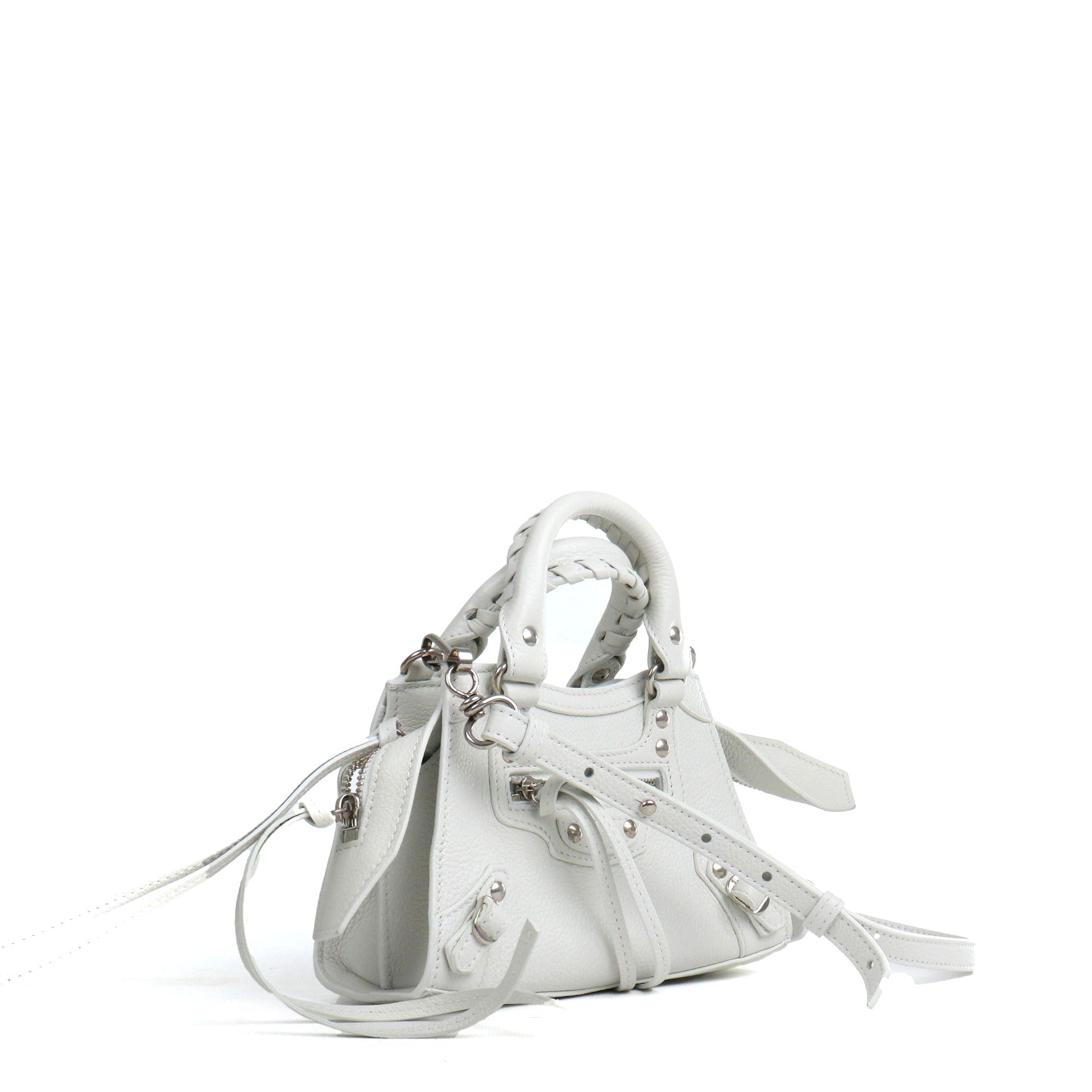 BALENCIAGA - Neo Classic mini shoulder bag in brown crocodile-embossed leather