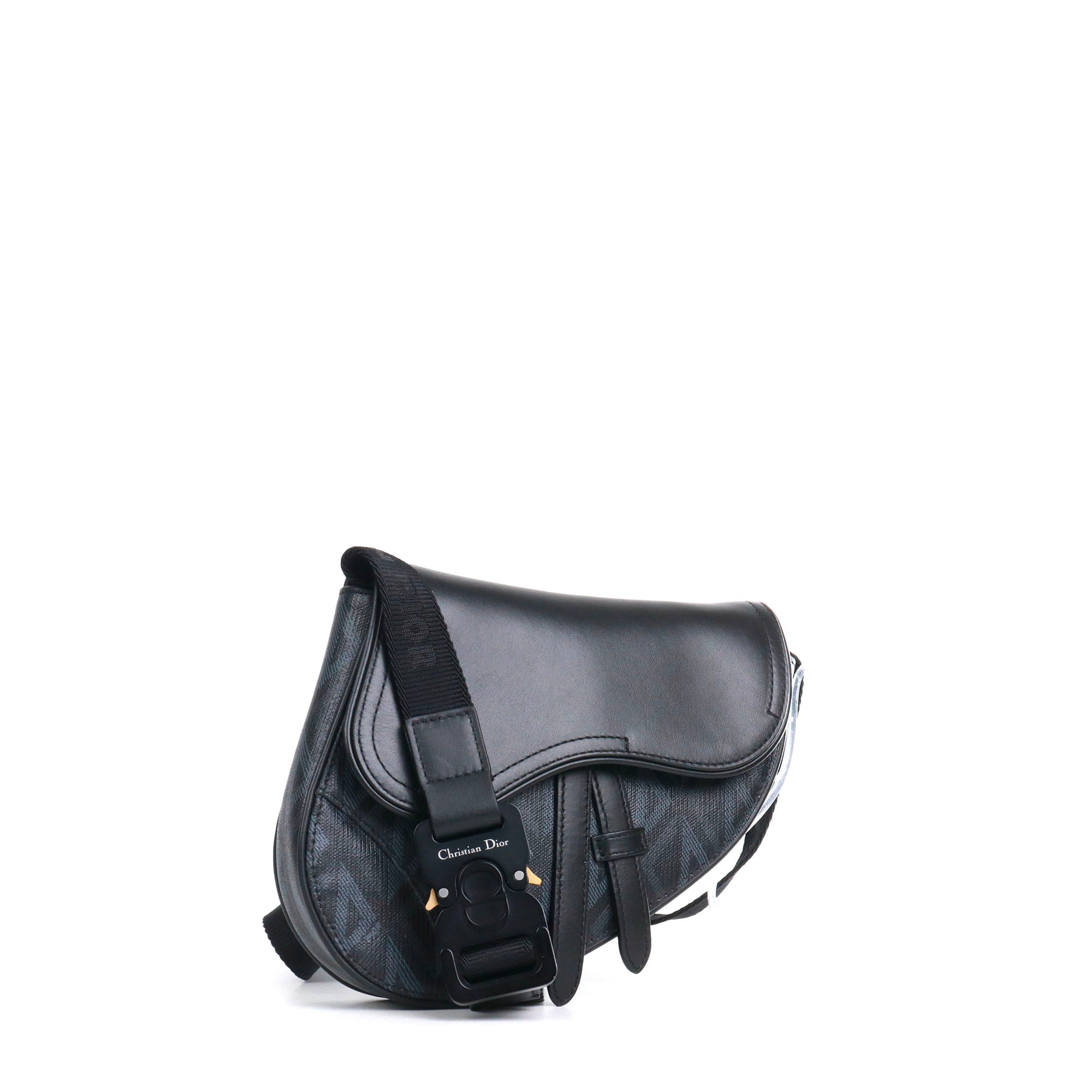 DIOR - Sac à bandoulière Saddle Dior en cuir noir