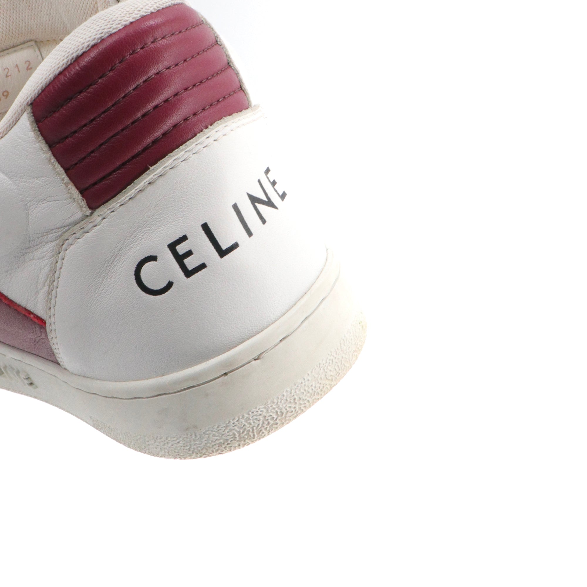 CELINE - Sneakers montantes CT-02 Celine en cuir blanc et rouge (T39)