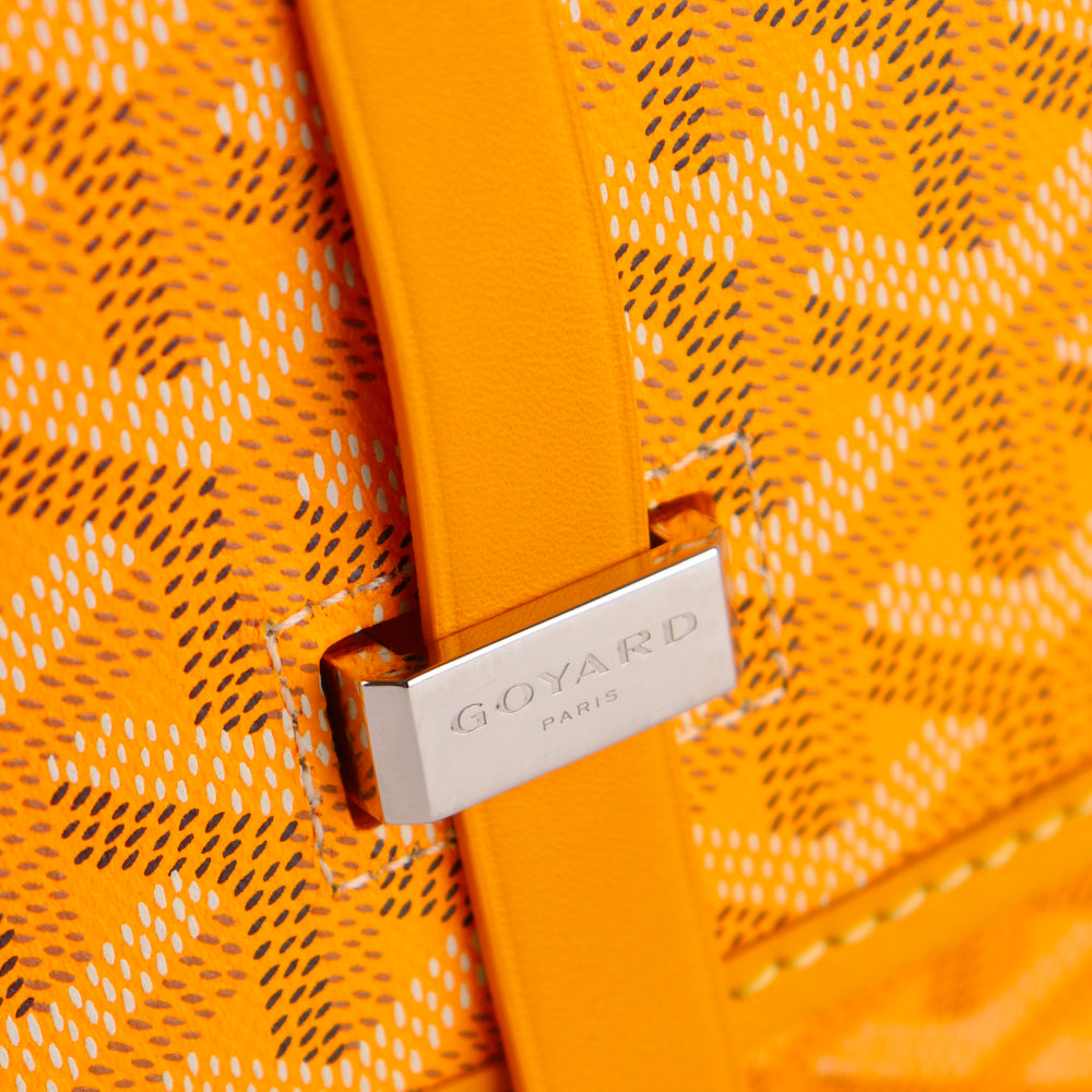 GOYARD - Sac à bandoulière Belvédère PM en toile enduite et cuir jaune