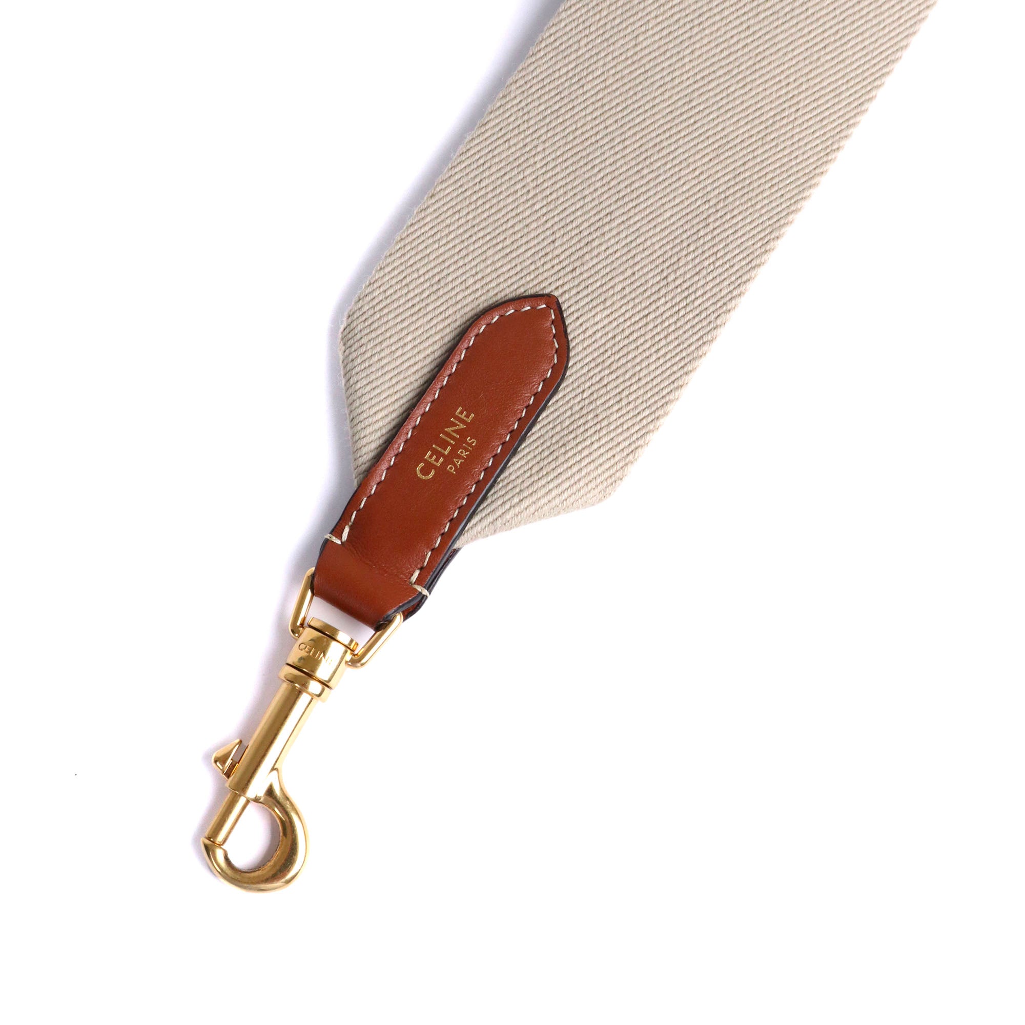 CELINE - Bandoulière courte jacquard Celine en laine beige