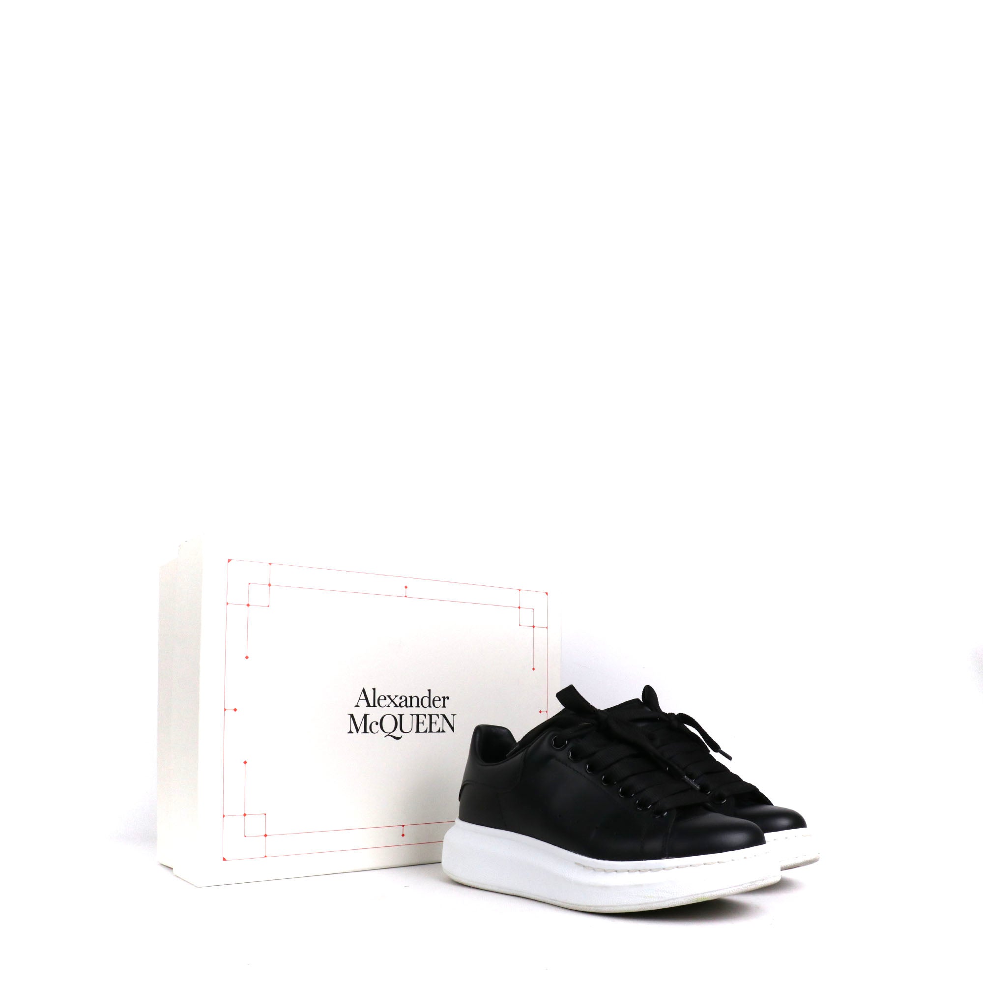ALEXANDER MCQUEEN - Sneakers Oversize Alexander McQueen en cuir noir (T36,5)