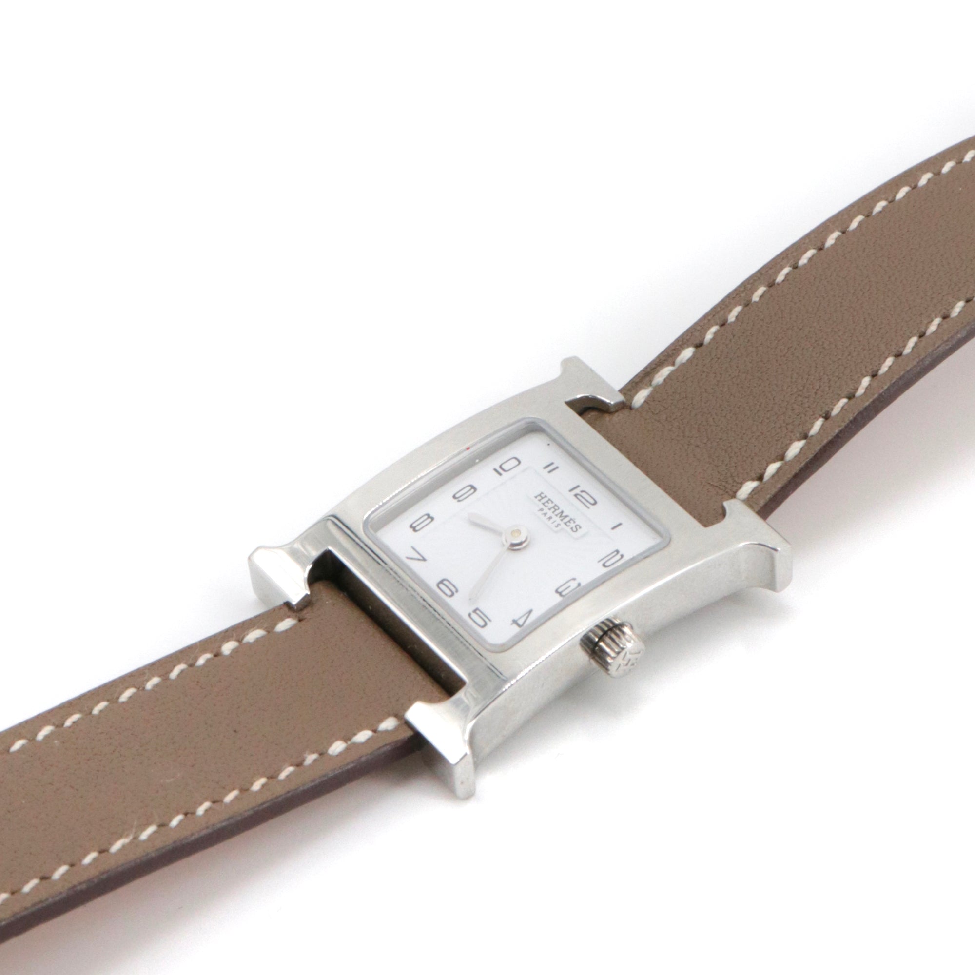 HERMÈS - Kelly watch in brown leather