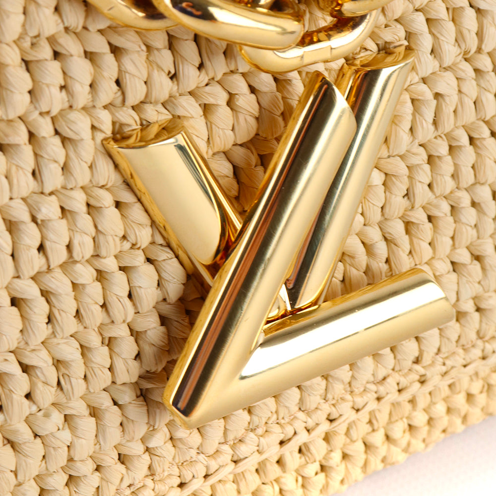 LOUIS VUITTON - Sac à bandoulière Twist MM en raphia naturel