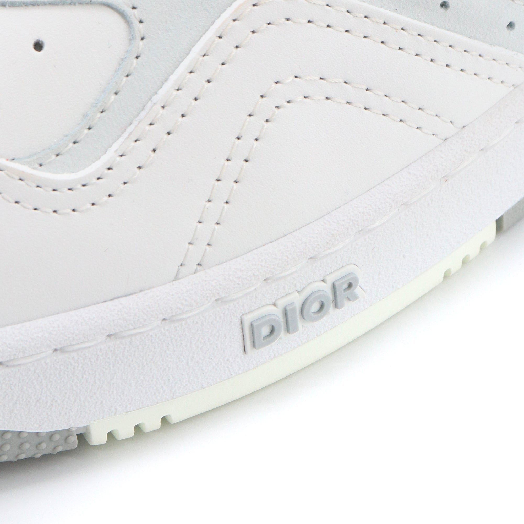 DIOR - Sneakers B27 Mid Dior en cuir blanc et gris (T44)