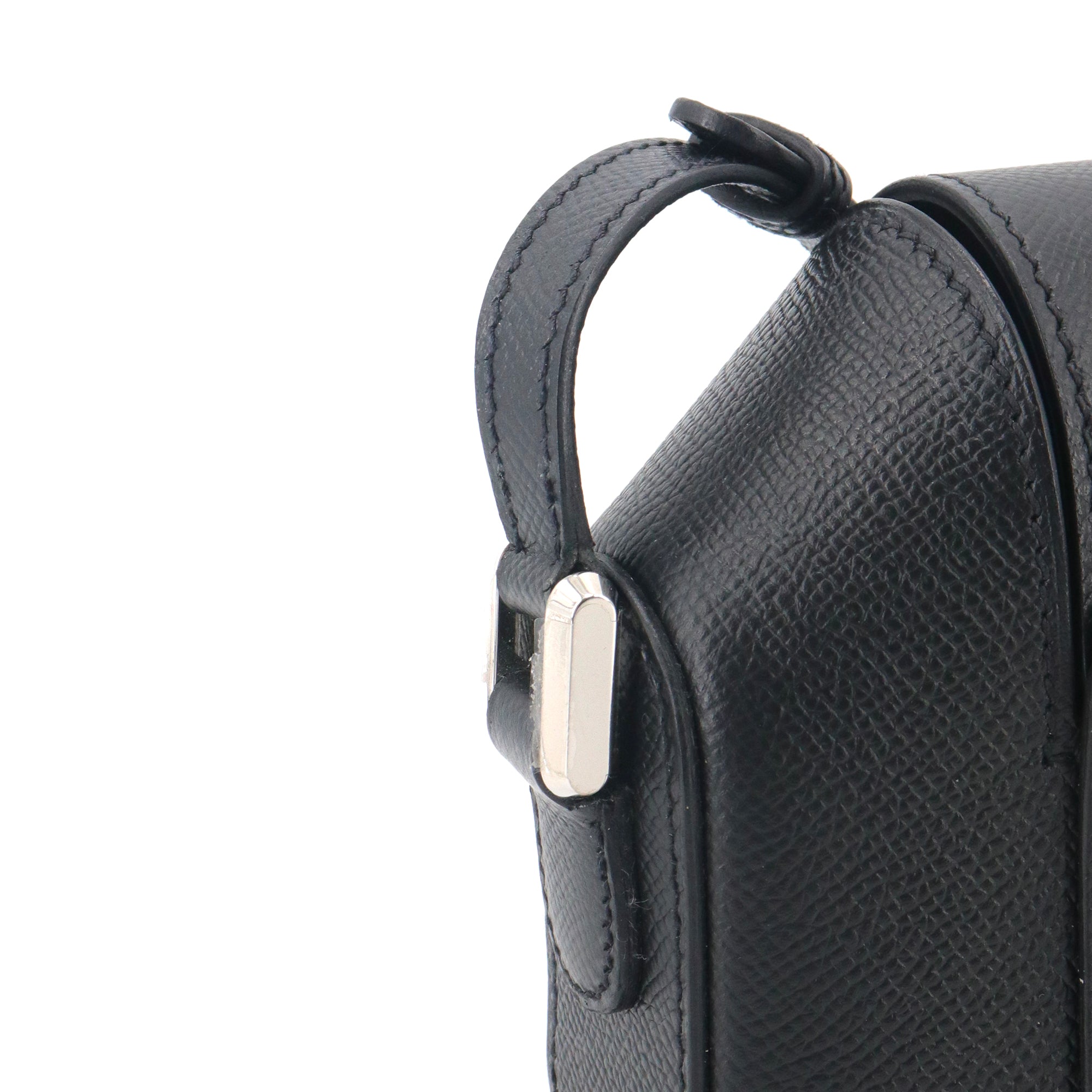 HERMÈS - Sac à bandoulière Octogone Hermès en cuir epsom noir