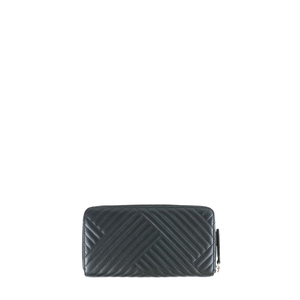 CHANEL - Portefeuille en cuir matelassé noir