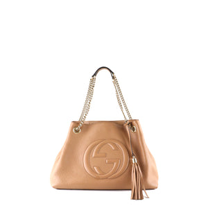 GUCCI - Soho tote bag in brown grained leather 