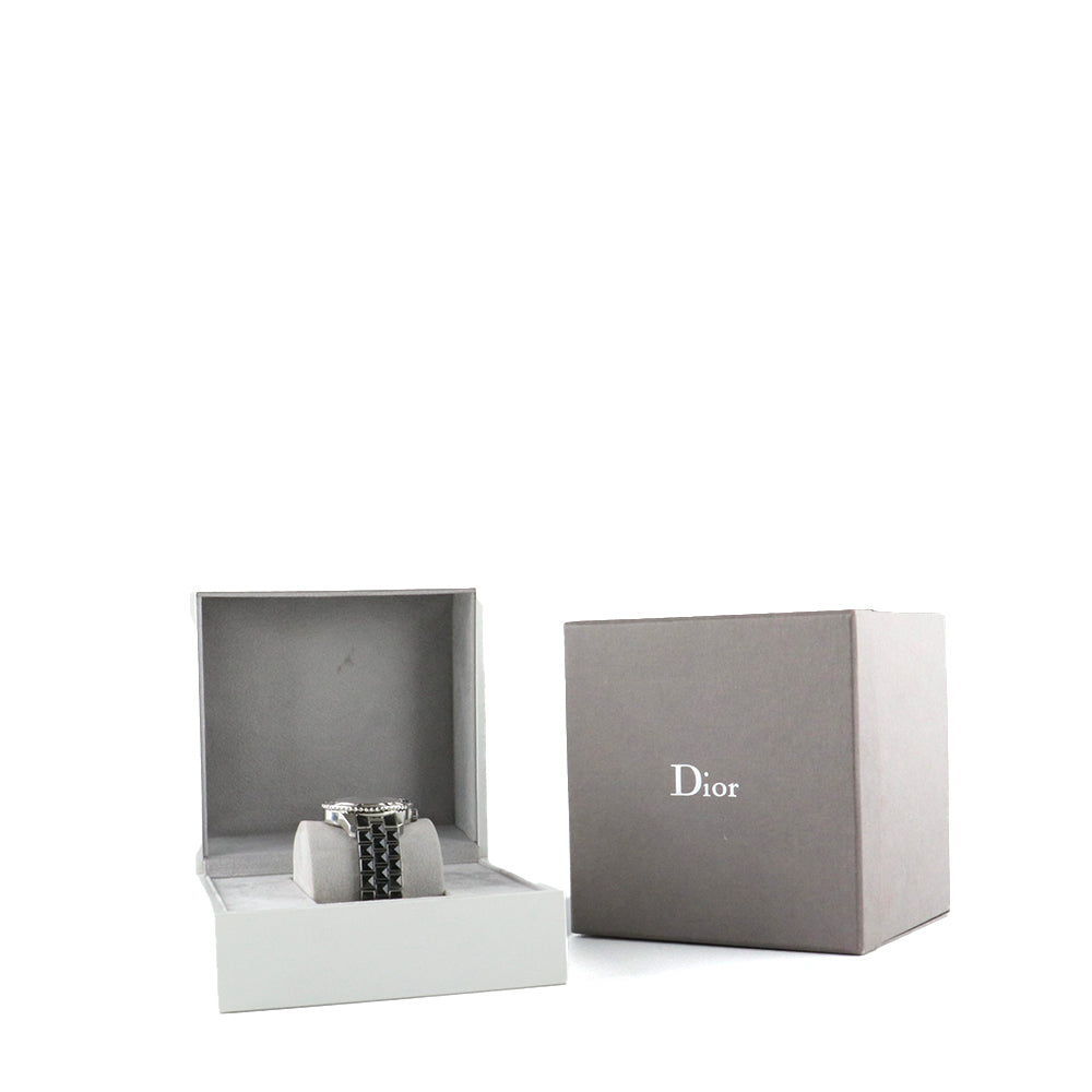 DIOR - Montre Christal en acier et diamants