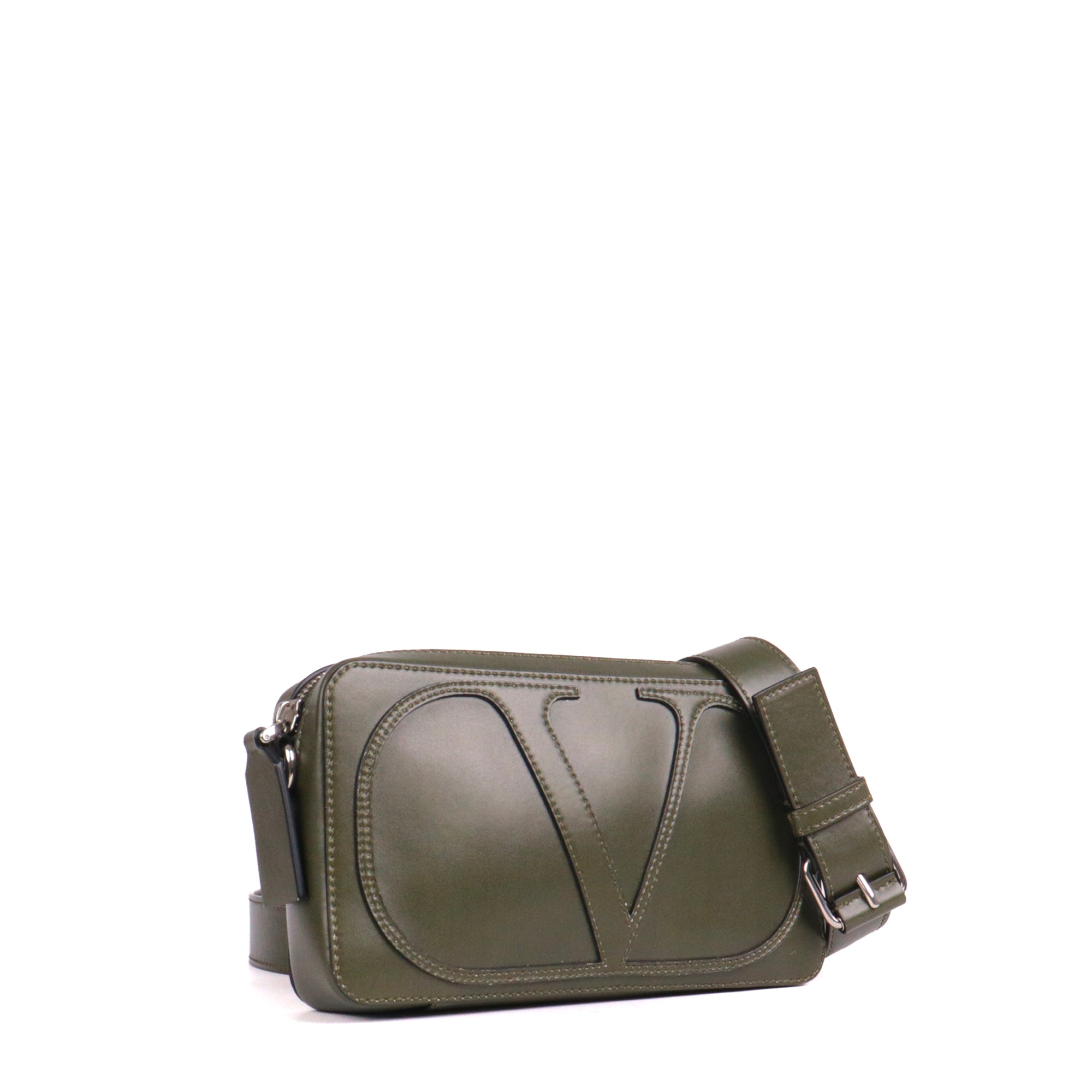 VALENTINO - VSling shoulder bag in brown grained leather