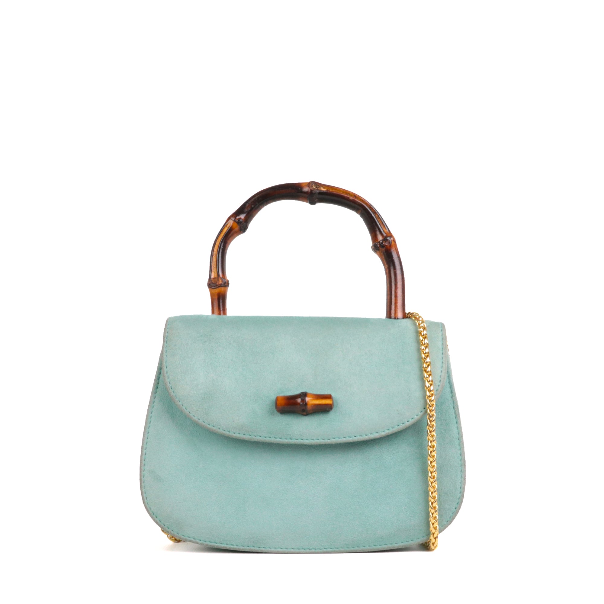 GUCCI - Gucci Bamboo tote bag in black canvas and leather