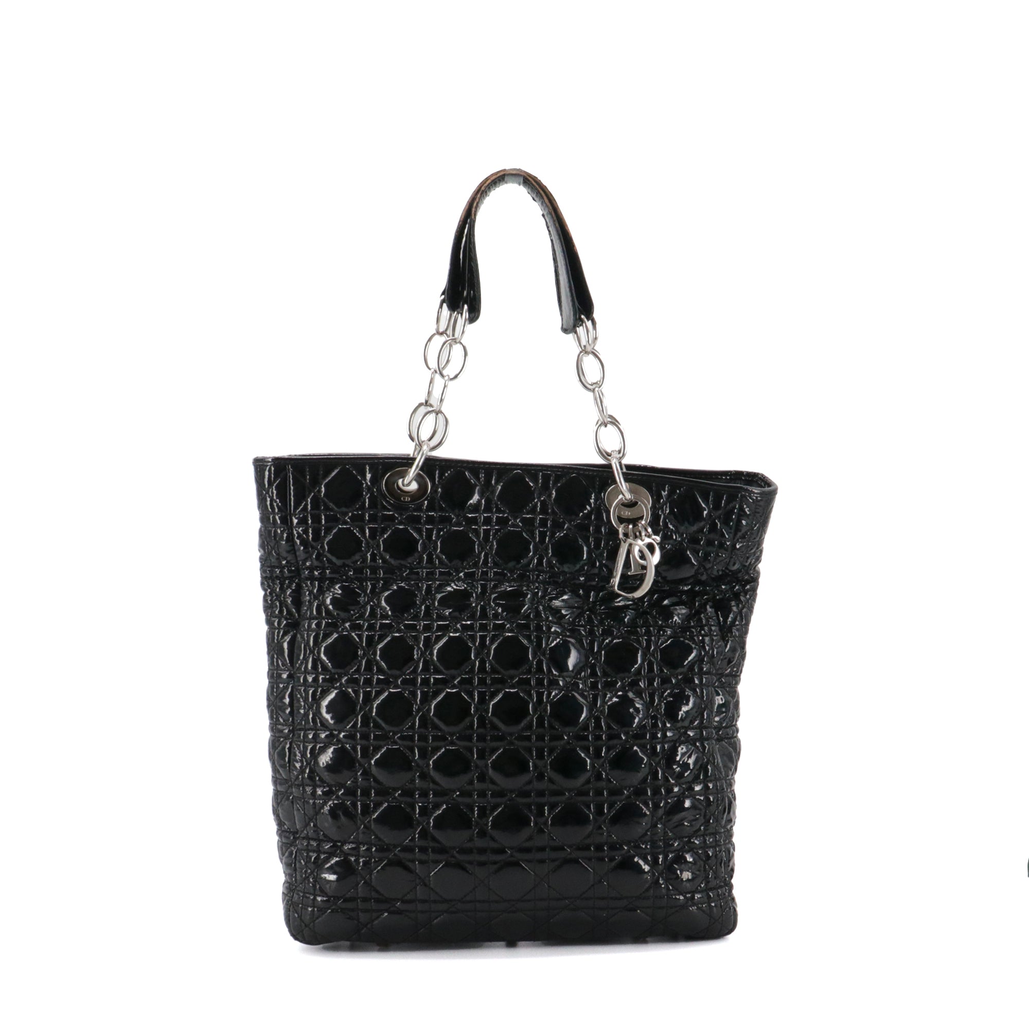 DIOR - Sac à main Soft Shopping Dior en cuir verni noir