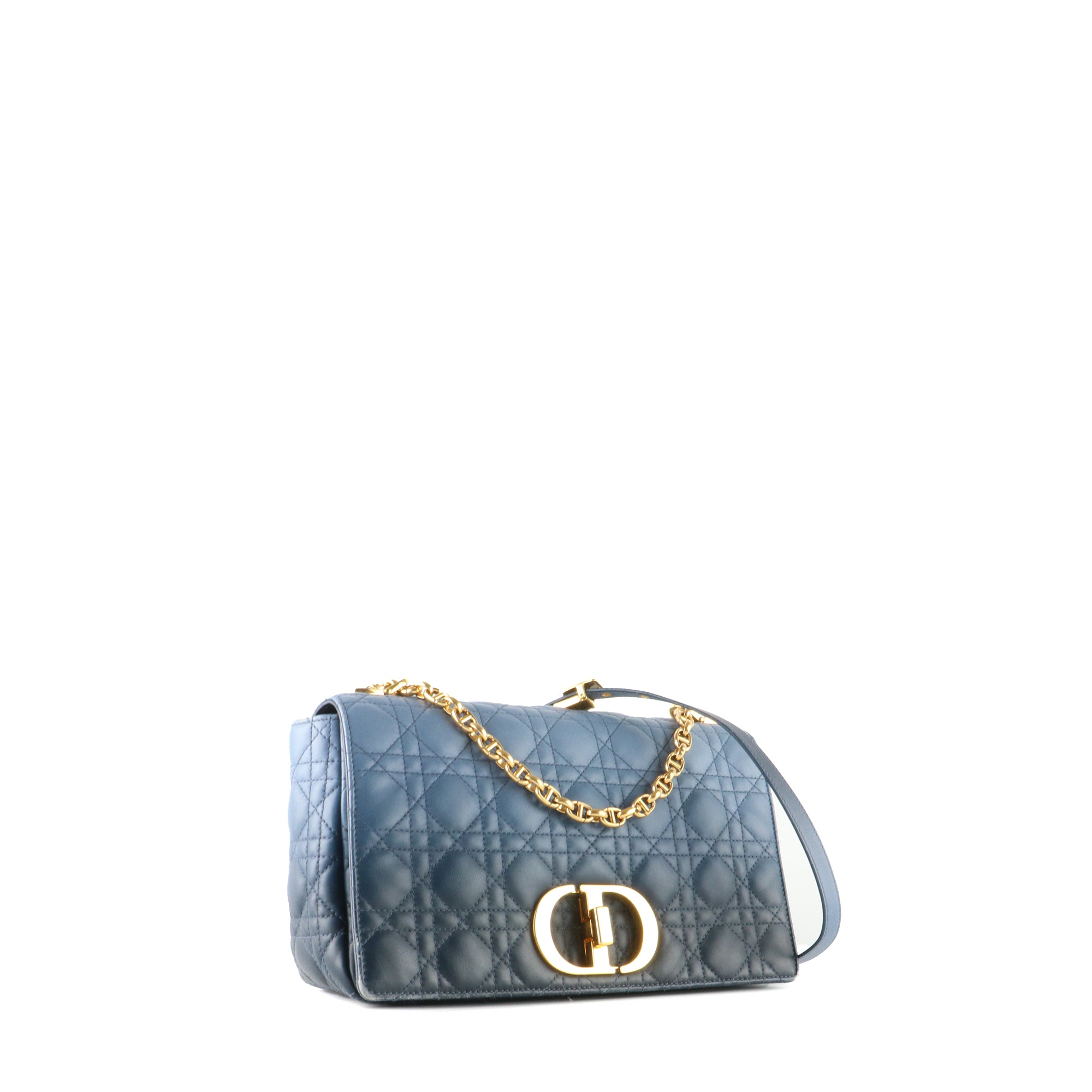 DIOR - Caro large shoulder bag in limited edition blue gradient leather