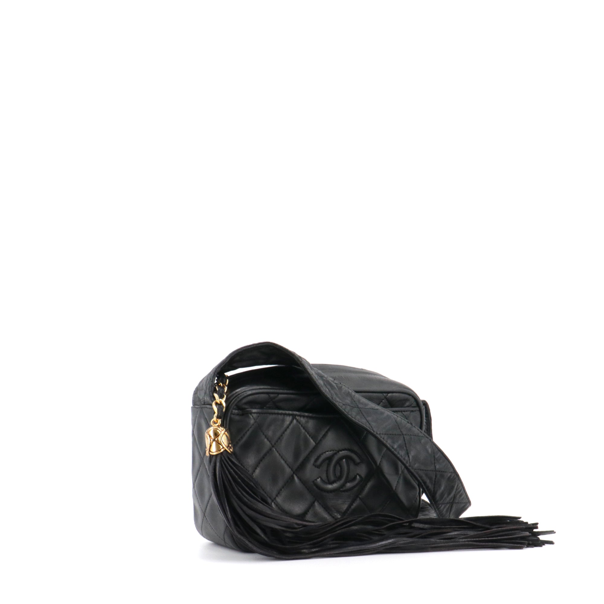 CHANEL - Chanel Vintage Camera Shoulder Bag in Black Leather