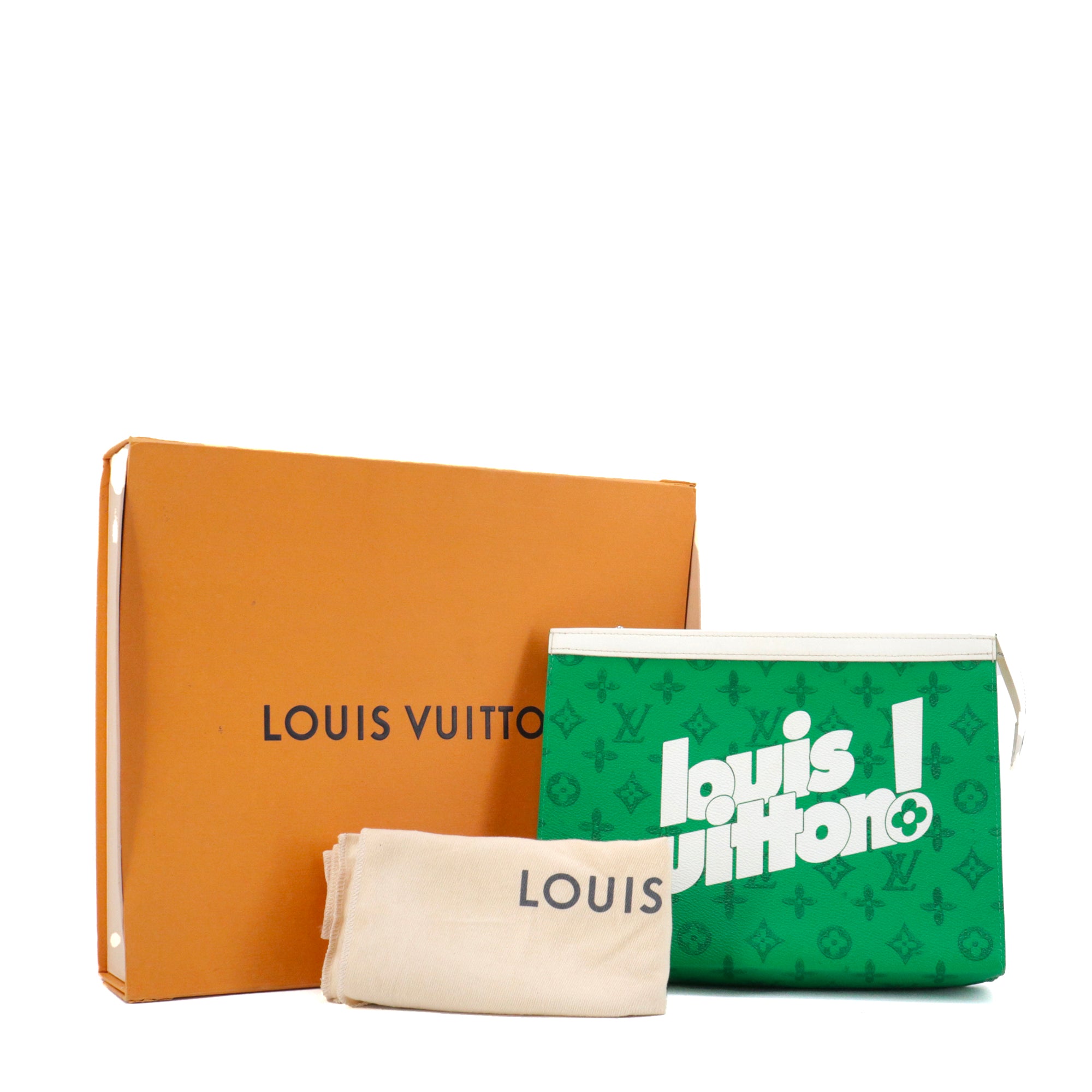 LOUIS VUITTON - Louis Vuitton MM Everyday Travel Pouch in green monogrammed canvas