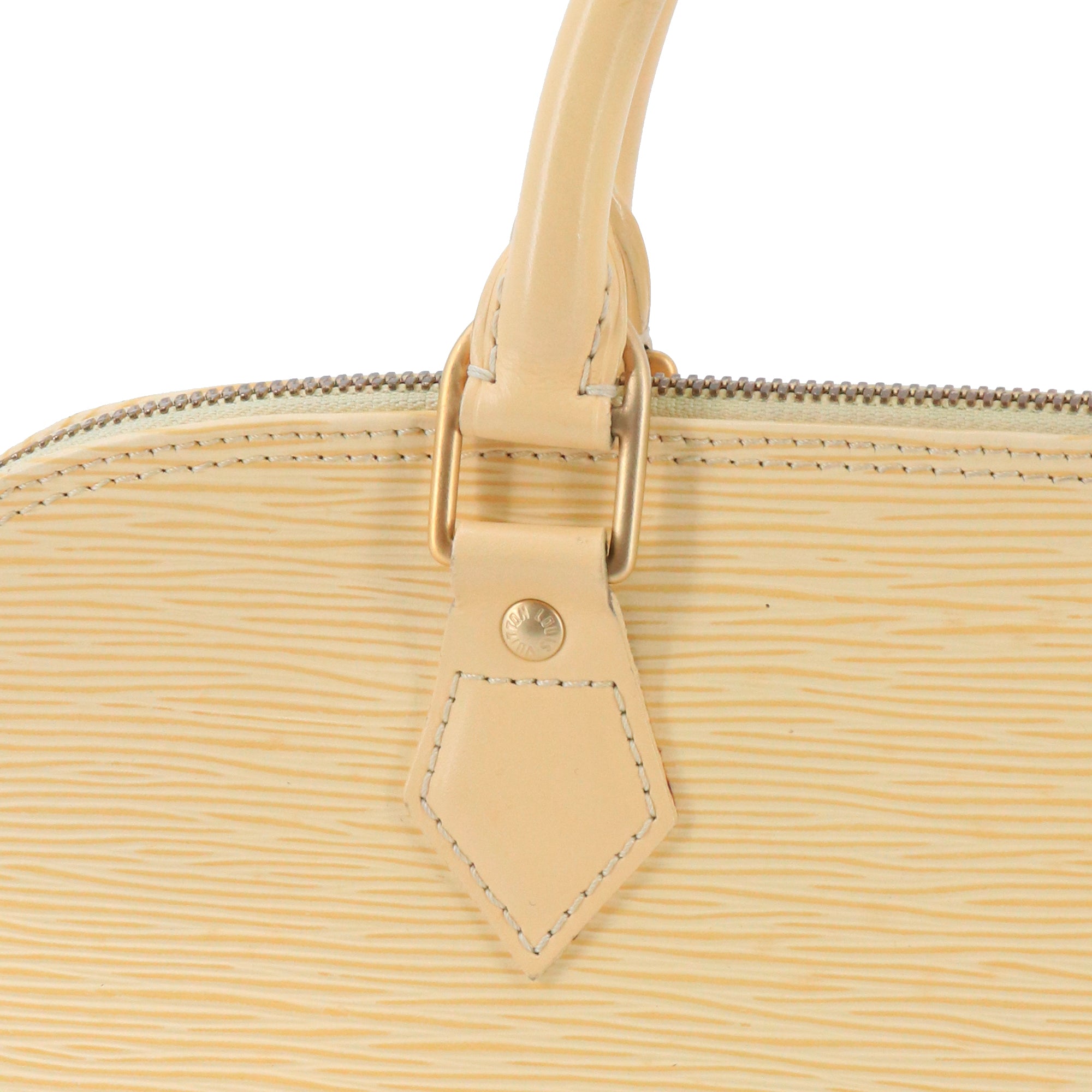 LOUIS VUITTON - Sac à main Alma PM Louis Vuitton en cuir épi jaune pastel