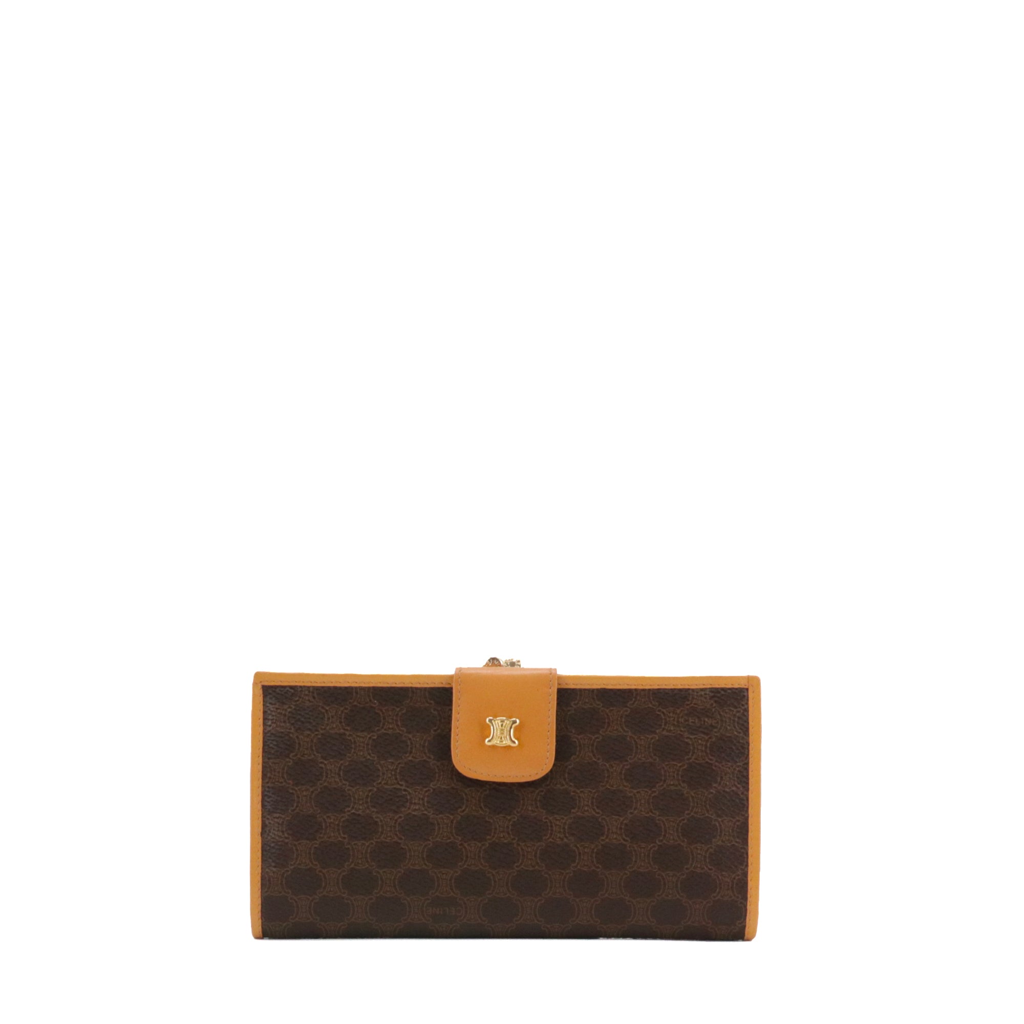 CELINE - Portefeuille Triomphe Celine en toile monogrammée vintage