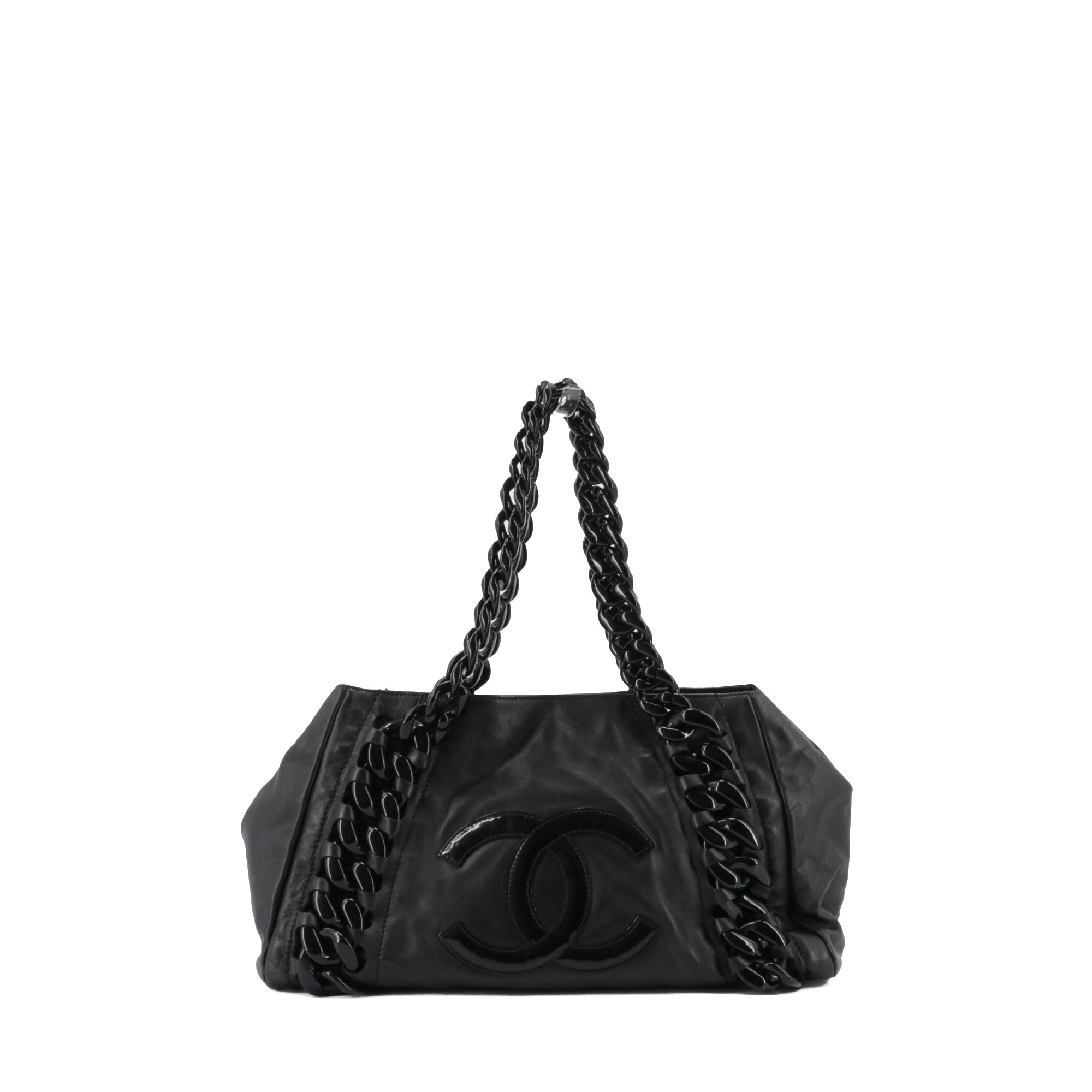 CHANEL - Chanel Rhodoid shoulder bag in black leather