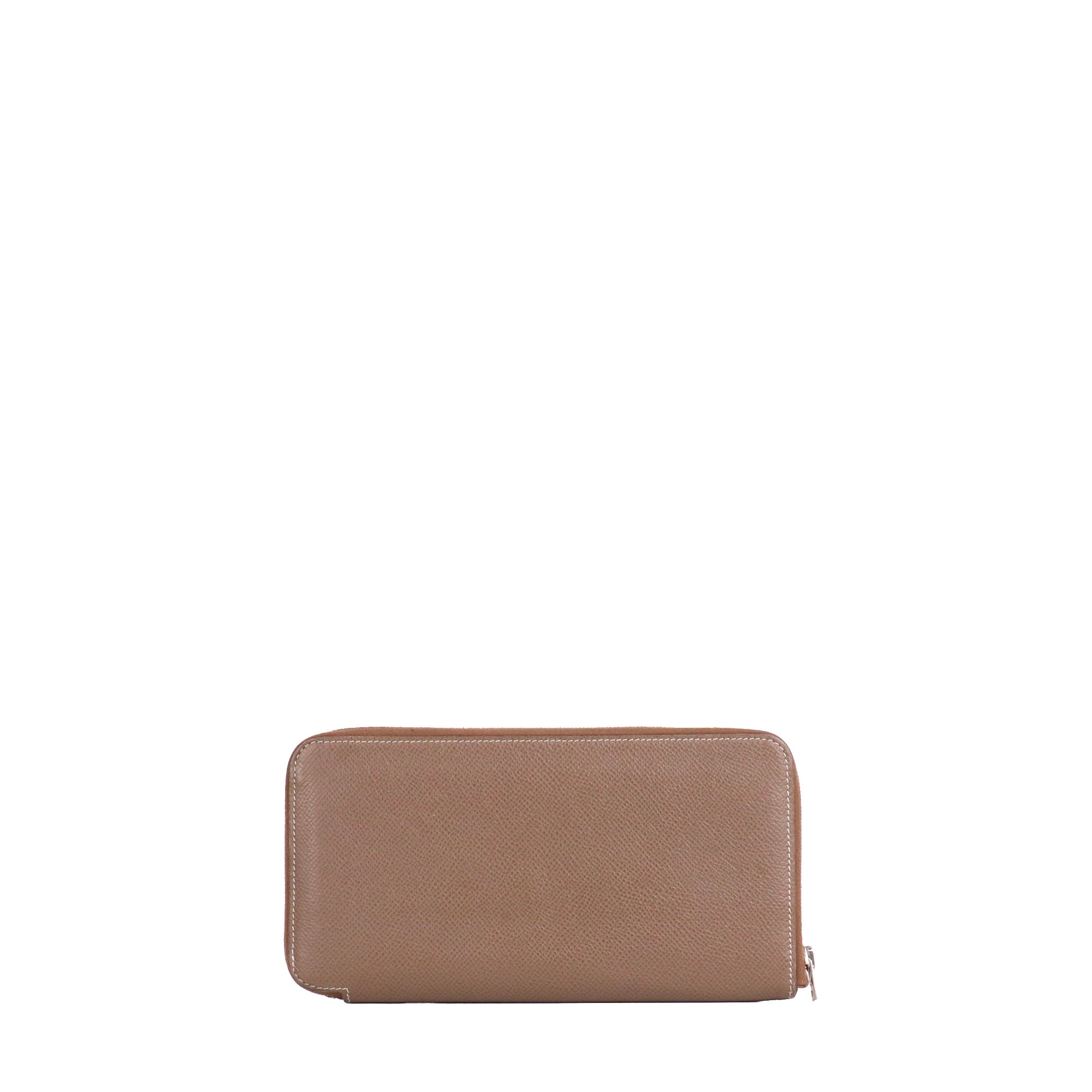 HERMÈS - Portefeuille Hermès en cuir grainé étoupe