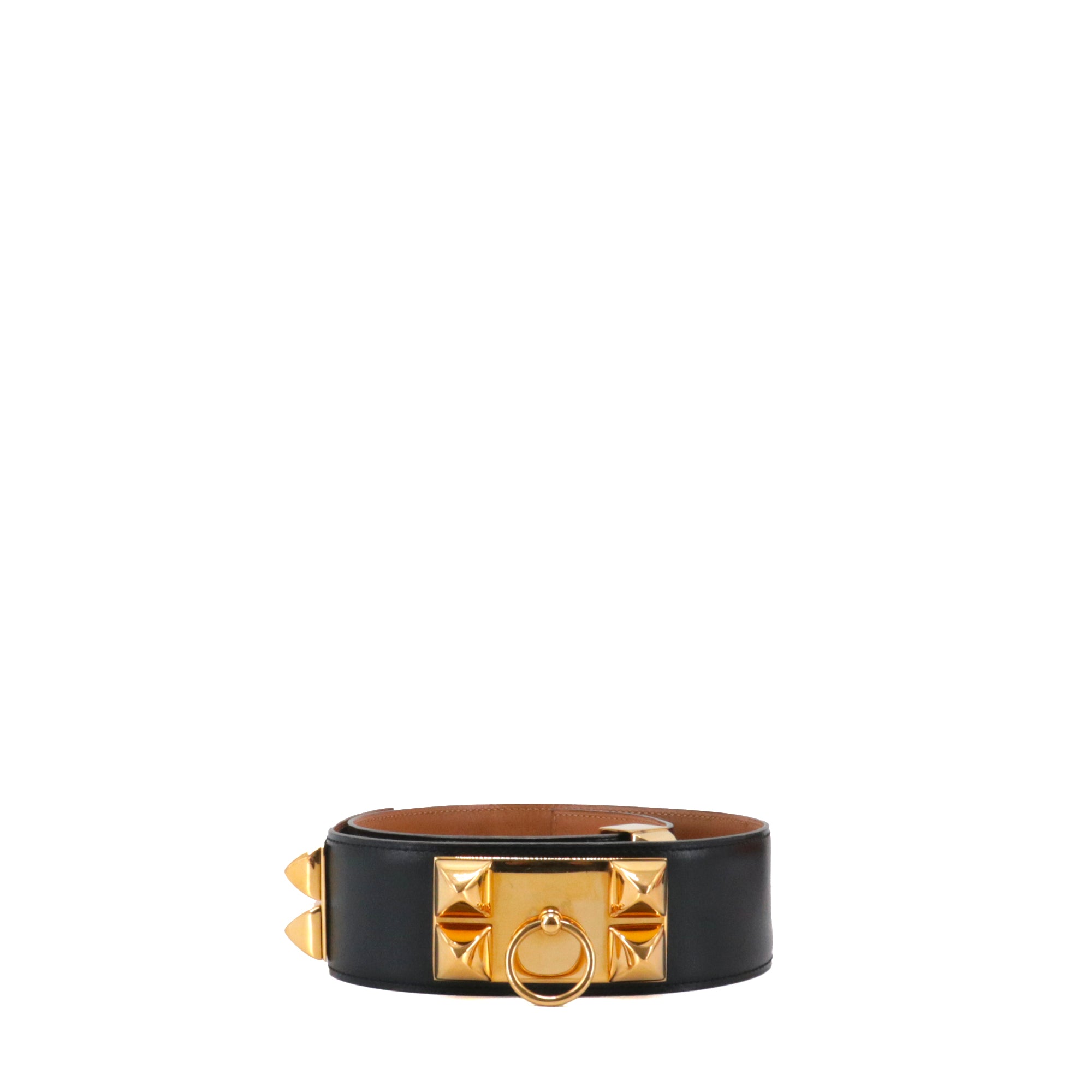 HERMÈS - Hermès Collier de Chien belt in black leather (T70)