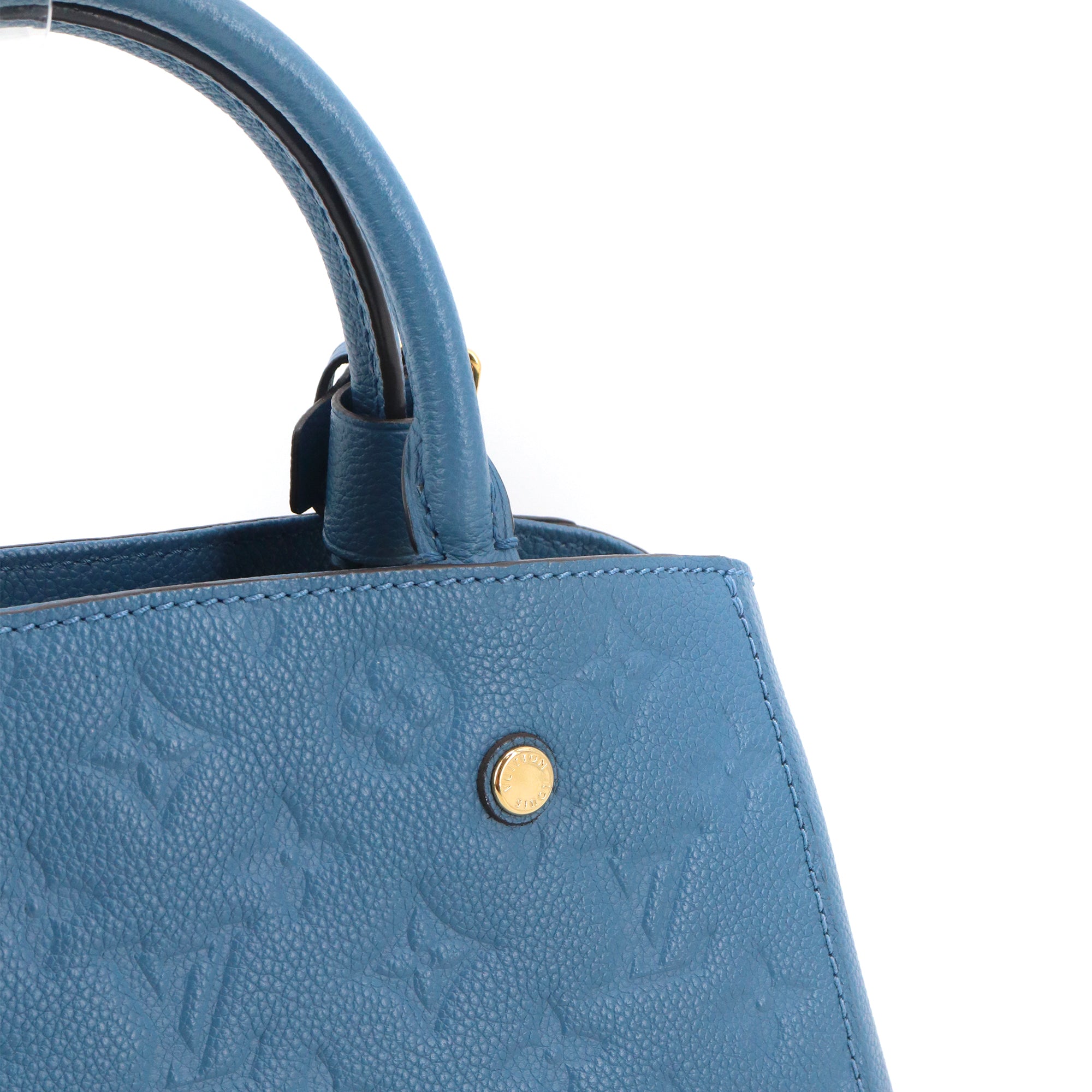 LOUIS VUITTON - Louis Vuitton Montaigne PM handbag in blue empreinte leather