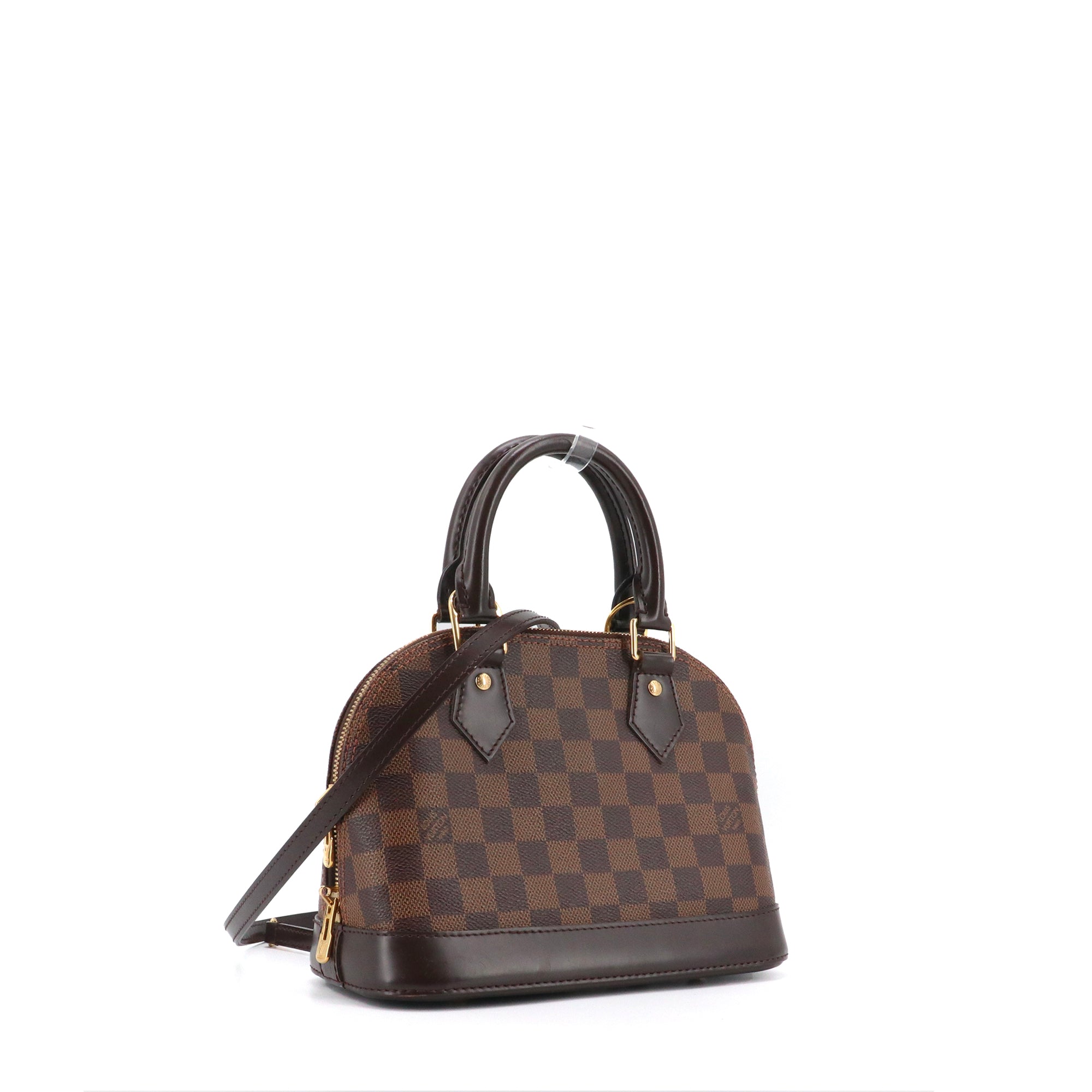 LOUIS VUITTON - Sac à bandoulière Alma BB Louis Vuitton en toile damier ébène