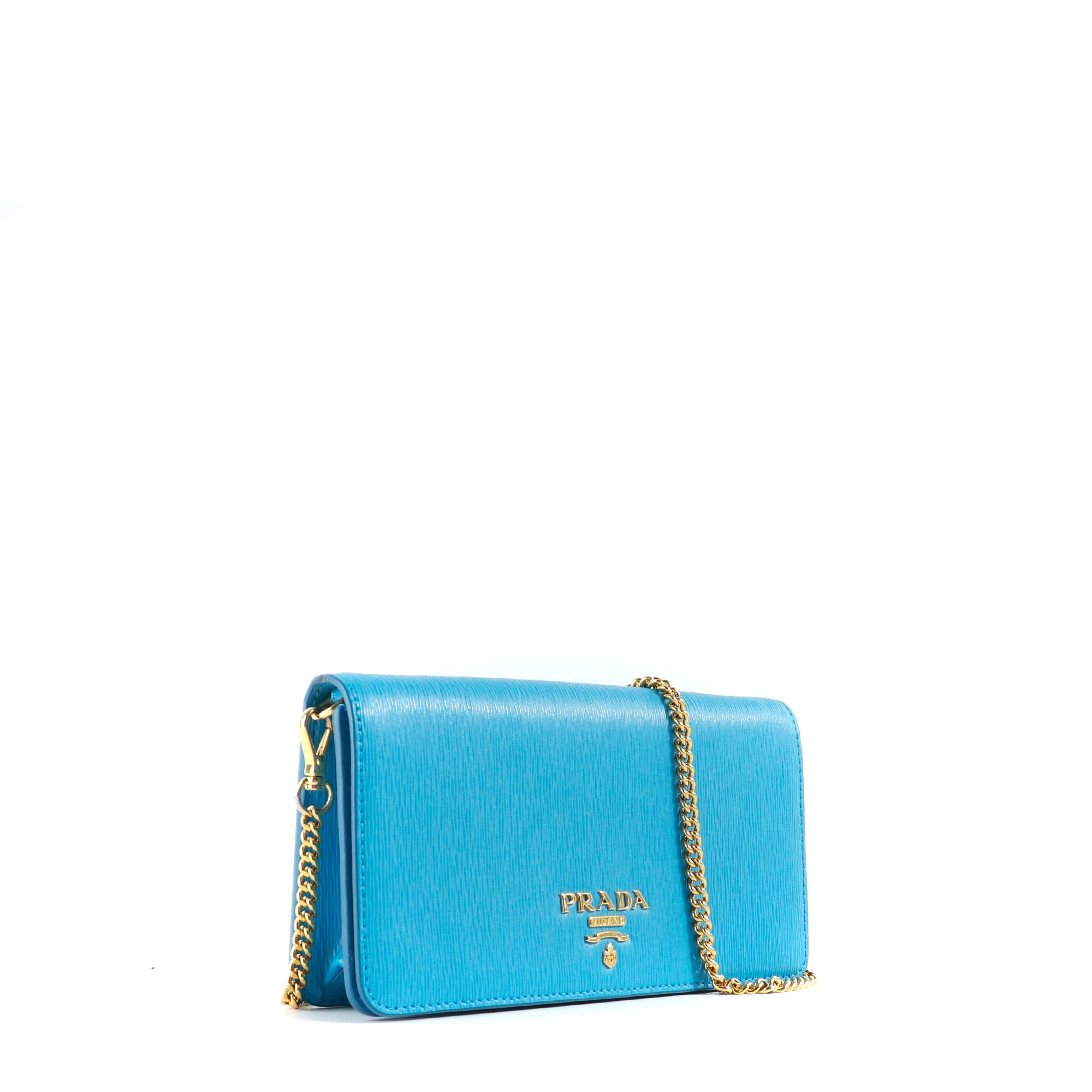 PRADA - Blue leather shoulder bag