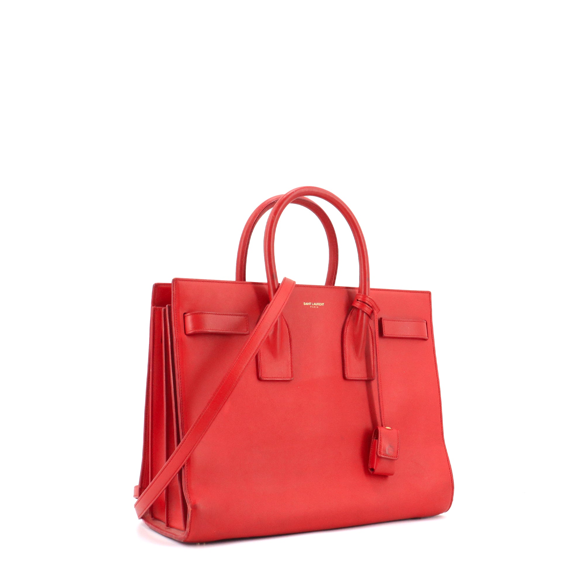 SAINT LAURENT - Saint Laurent small day bag in red leather