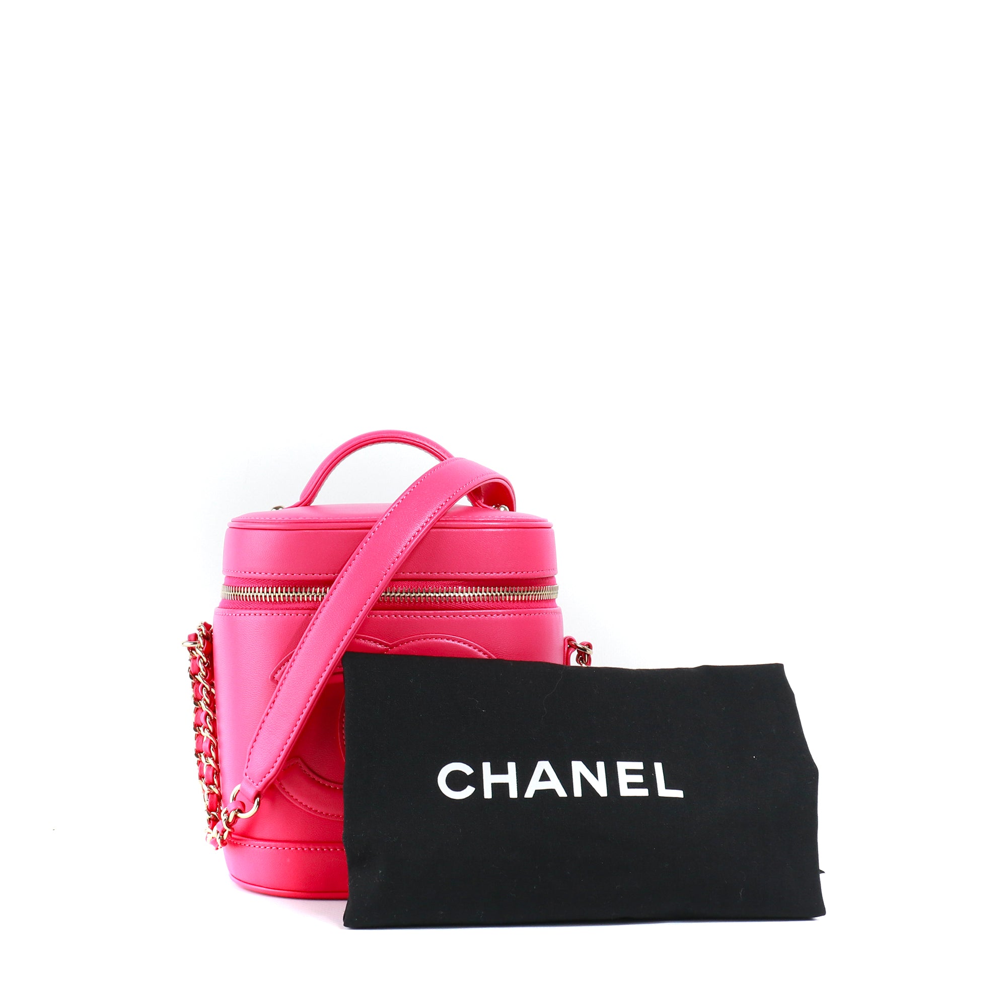 CHANEL - Sac à bandoulière Vanity en cuir rose