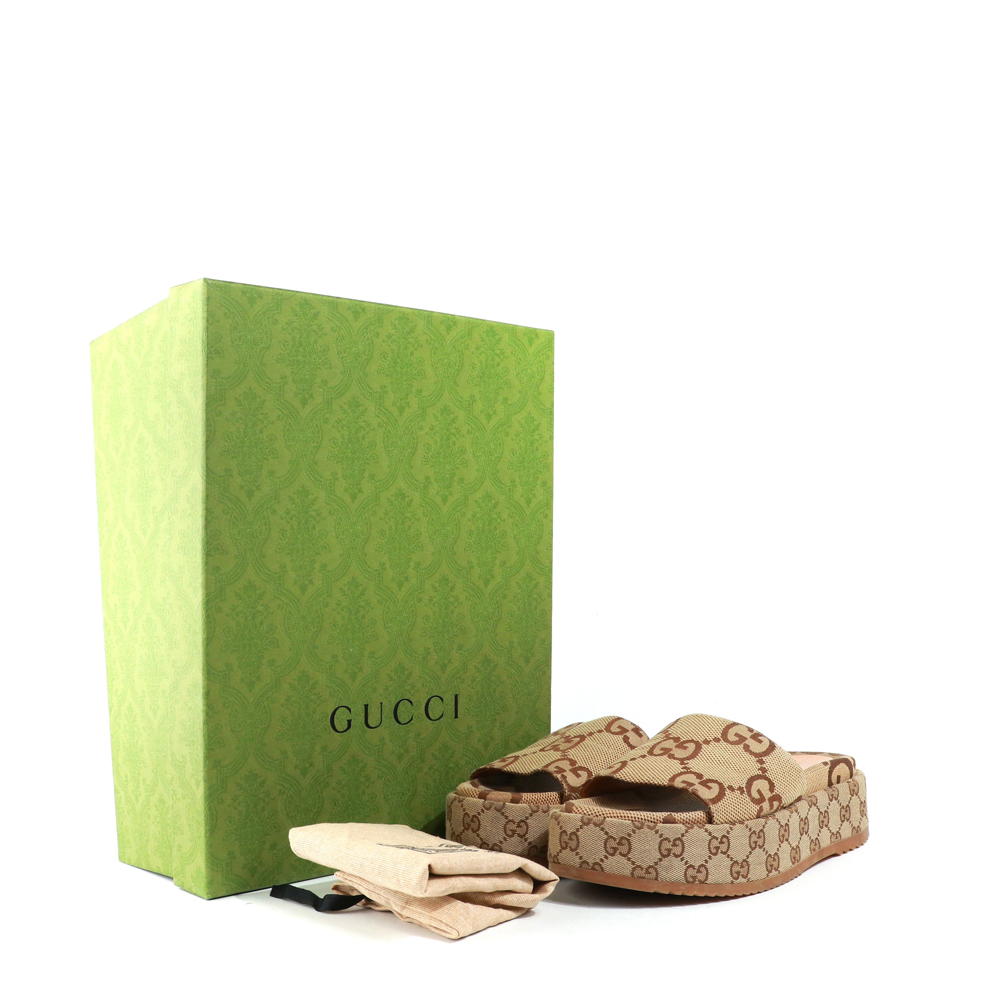 GUCCI - GG canvas platform mules (T39)