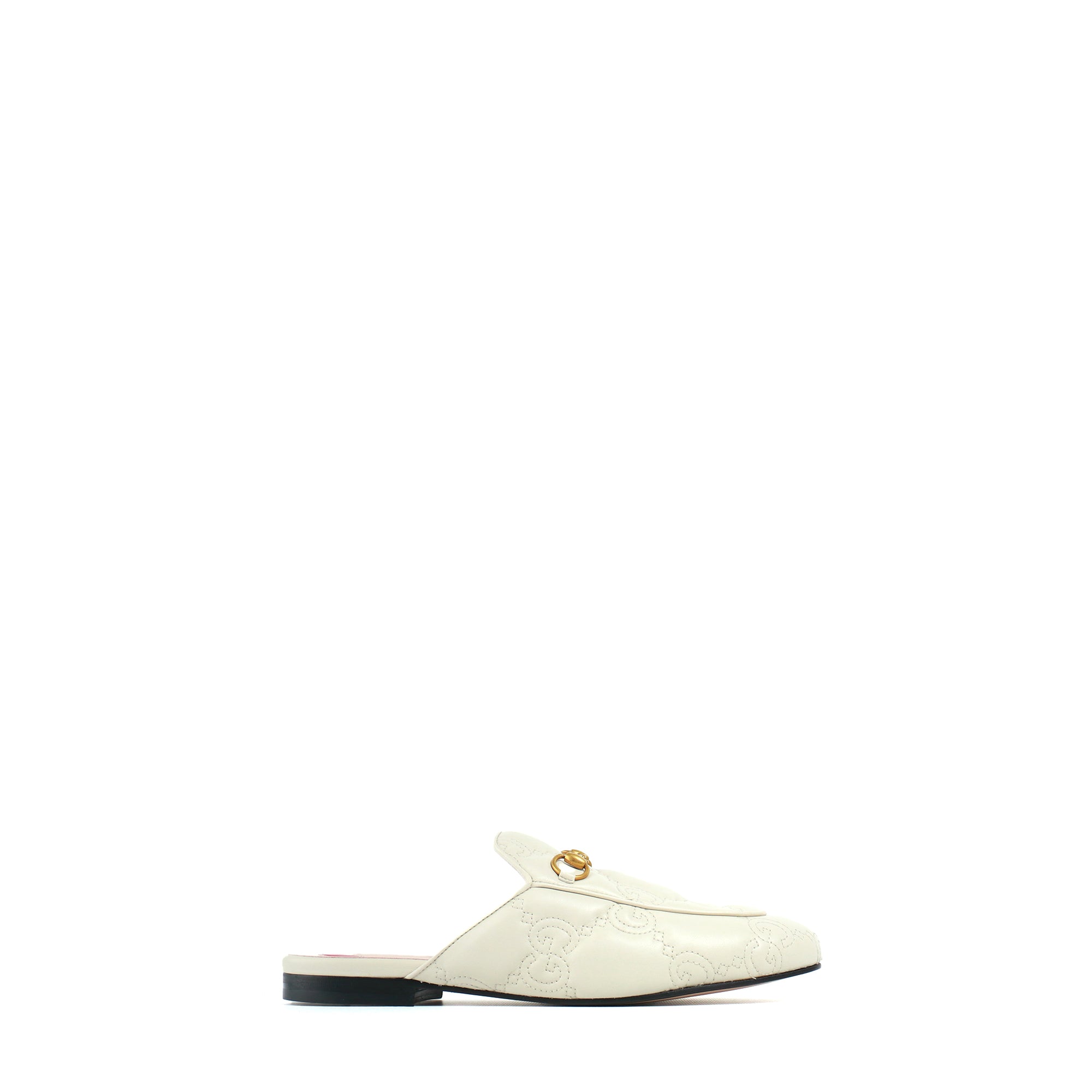 GUCCI - Princetown mules in white GG embossed leather (T40)