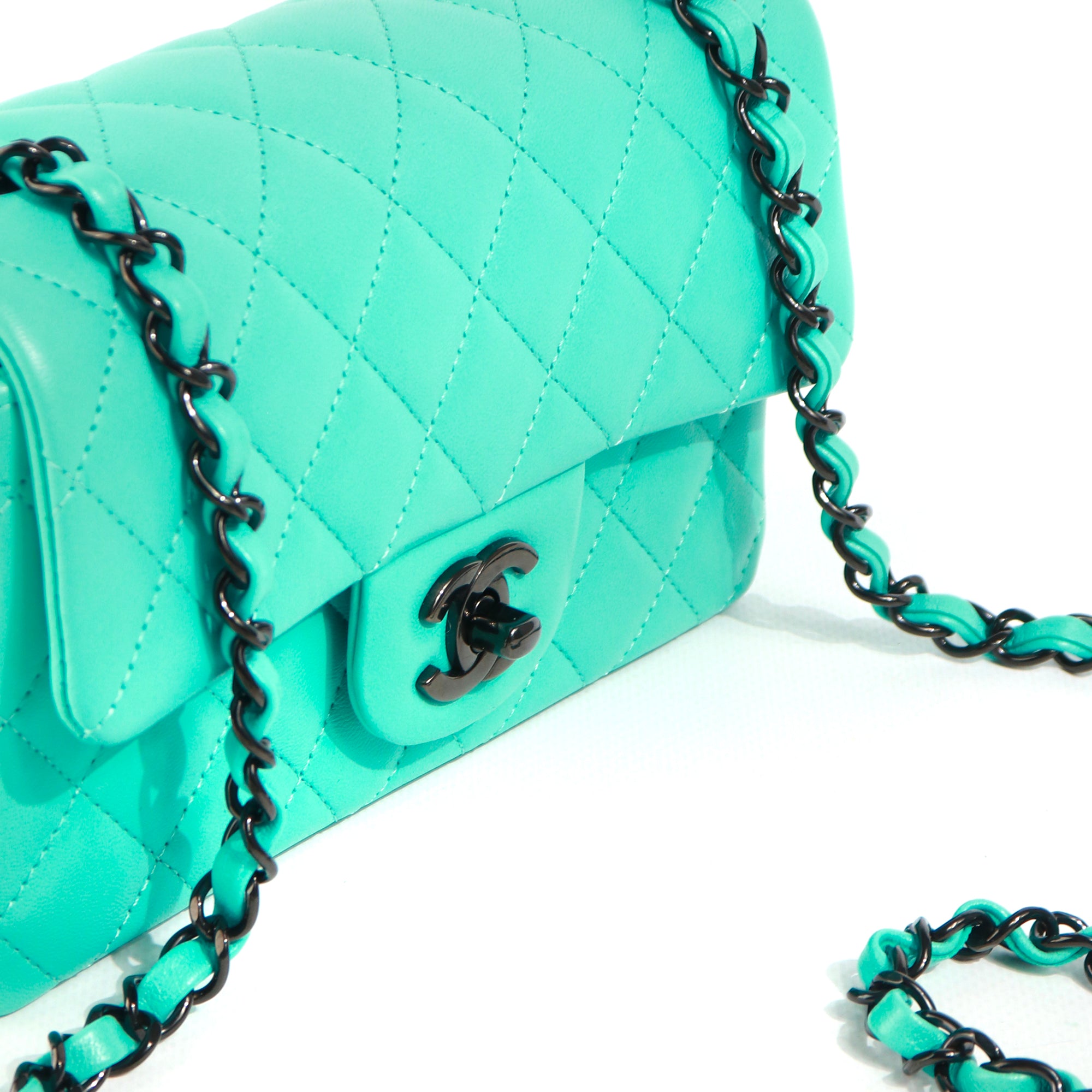 CHANEL - Timeless mini rectangle shoulder bag Tiffany Blue