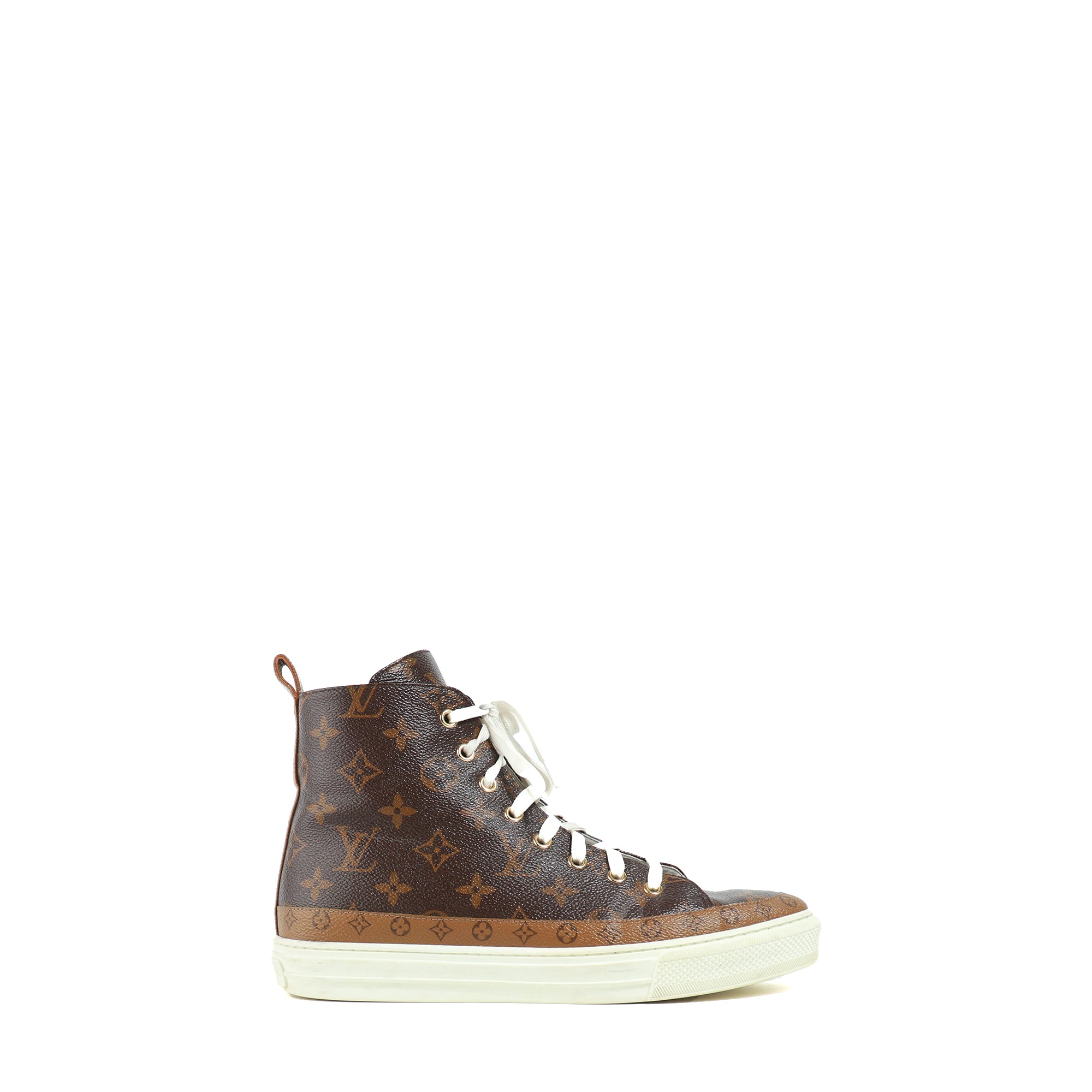 LOUIS VUITTON - High-top sneakers in monogram coated canvas (T40)