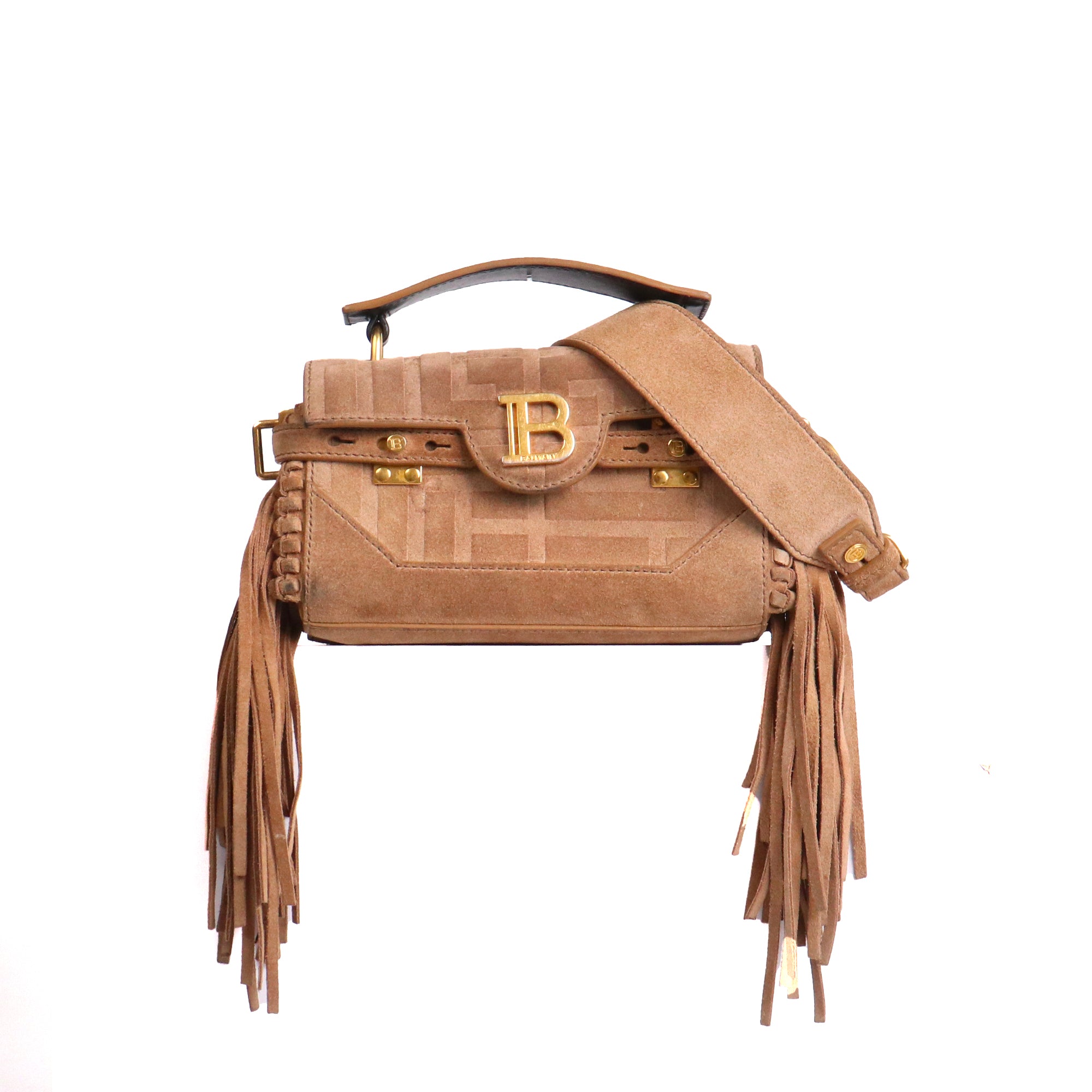 BALMAIN - B-Buzz 22 shoulder bag in leather and canvas