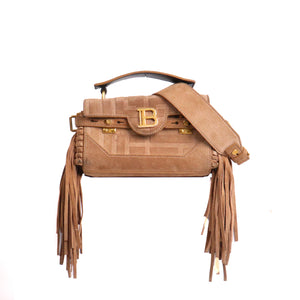 BALMAIN - B-Buzz 22 shoulder bag in leather and canvas