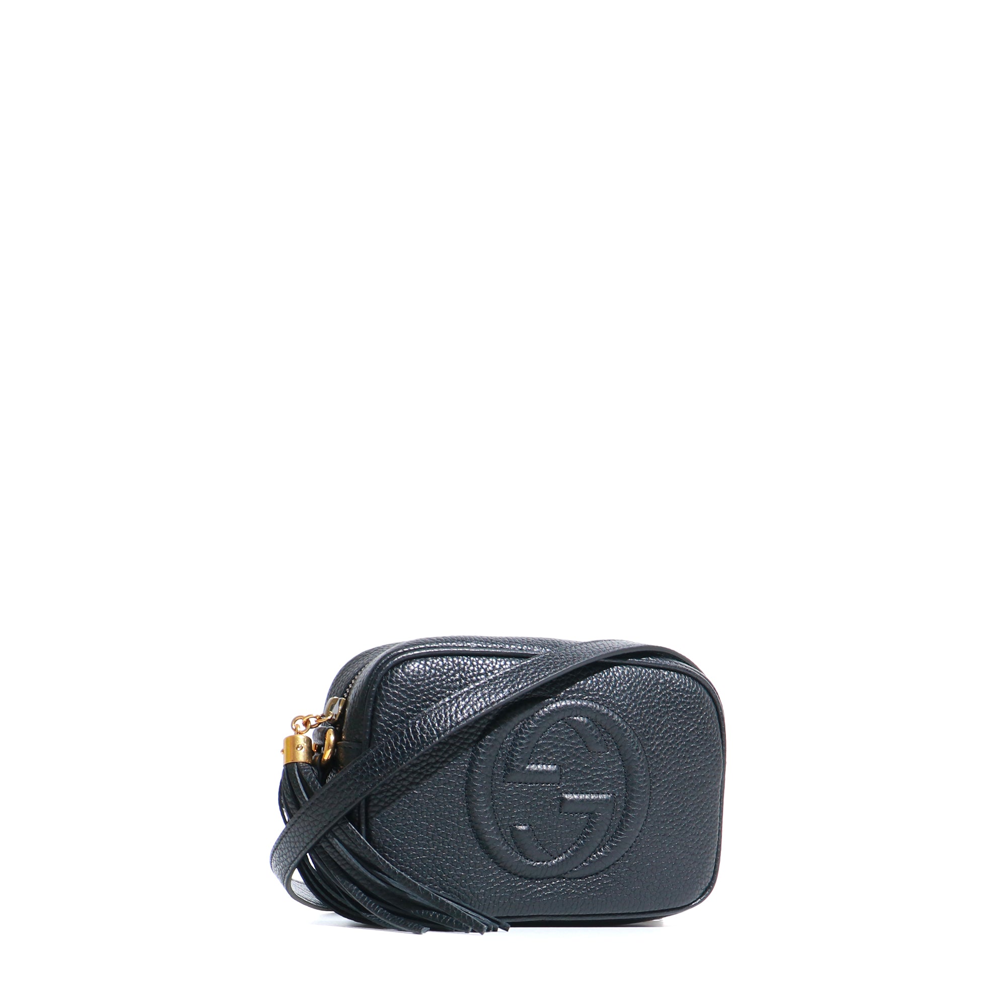GUCCI - Soho shoulder bag in black grained leather