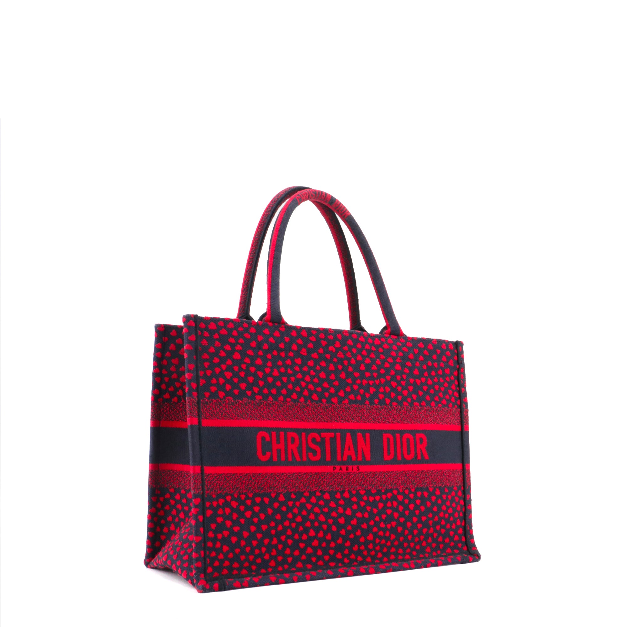 DIOR - Sac cabas Book Tote Medium Dior édition limitée 2021 en toile bleue marine et rouge