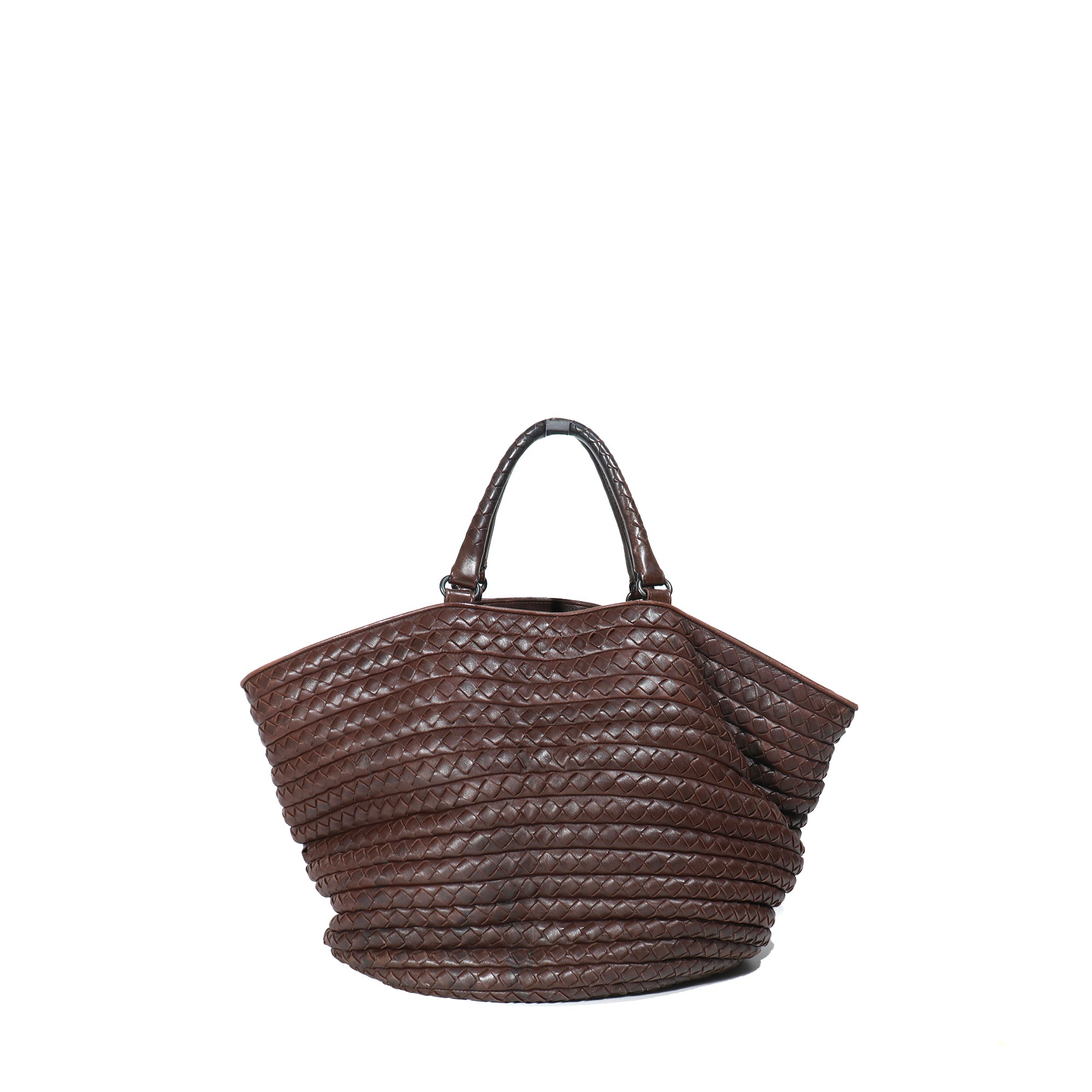 BOTTEGA VENETA - Brown intrecciato leather tote bag