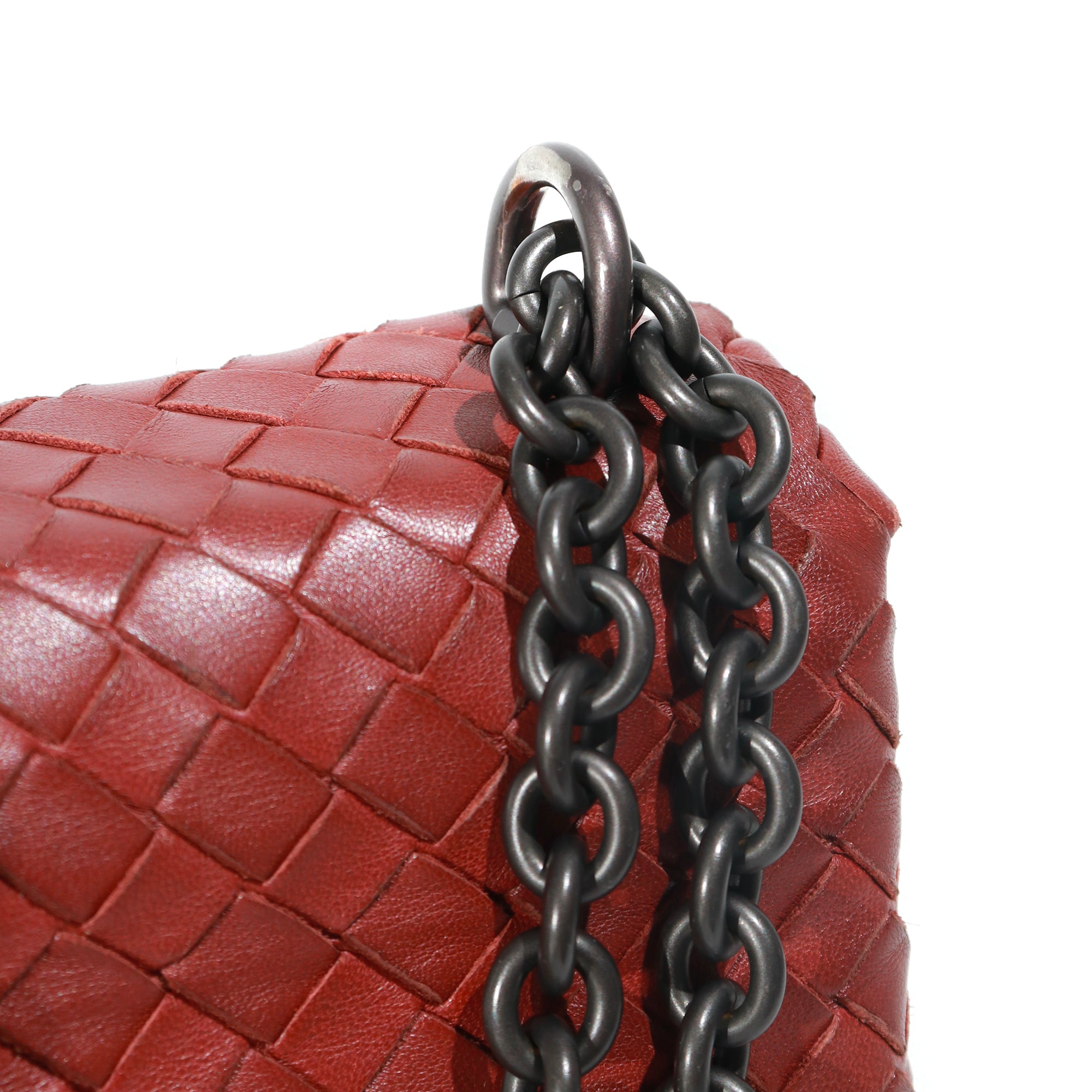 BOTTEGA VENETA - Olimpia shoulder bag in burgundy leather